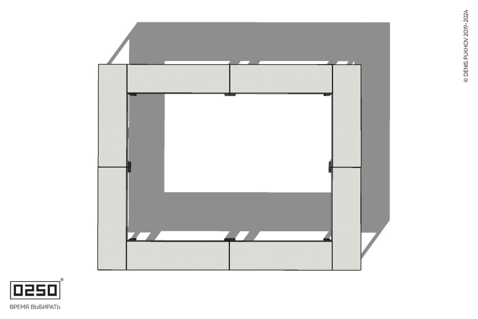 Бетонная четырехугольная двухпролетная скамейка с двух-фасадной шириной на ножках  Уличная Бетонная четырехугольная двухпролетная скамейка с двух-фасадной шириной на ножках производство 0250, module