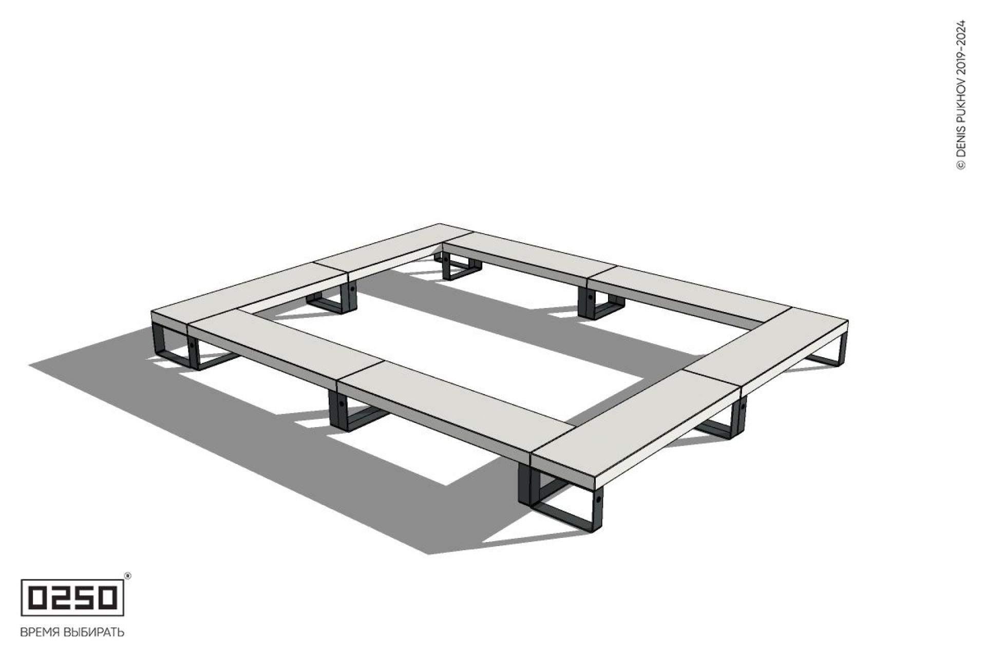 Уличная Бетонная четырехугольная двухпролетная скамейка с двух-фасадной шириной на ножках производство 0250 Уличная Бетонная четырехугольная двухпролетная скамейка с двух-фасадной шириной на ножках производство 0250