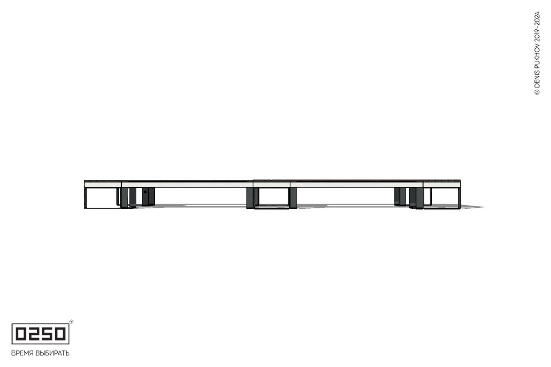 Уличная Четырехугольная скамейка двухпролетная ячеистая на ножках производство 0250 Уличная Четырехугольная скамейка двухпролетная ячеистая на ножках производство 0250