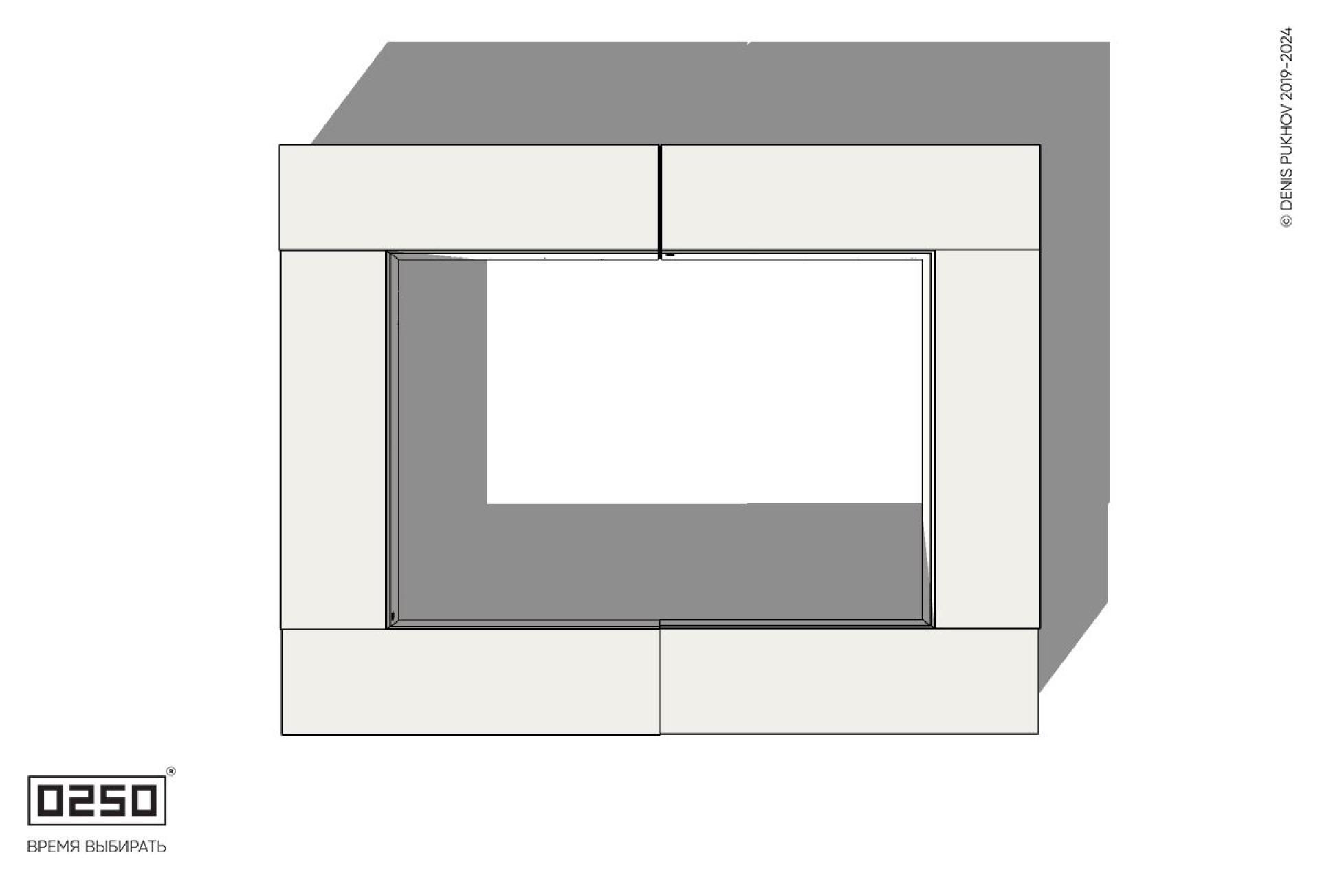 Уличная Бетонная четырехугольная скамейка с фасадно-двух торцевой шириной на блоке производство 0250, module