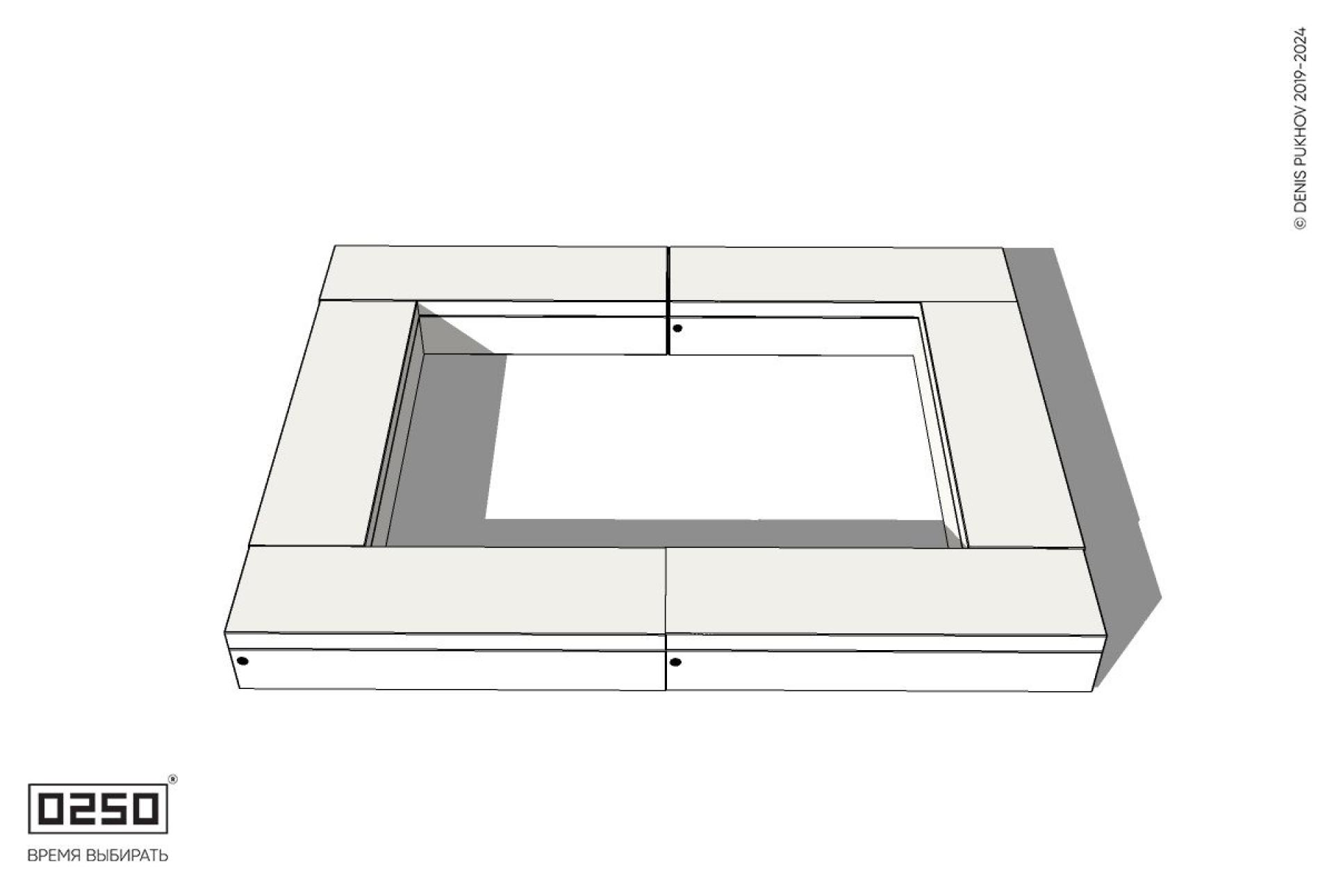 Уличная Бетонная четырехугольная скамейка с фасадно-двух торцевой шириной на блоке производство 0250