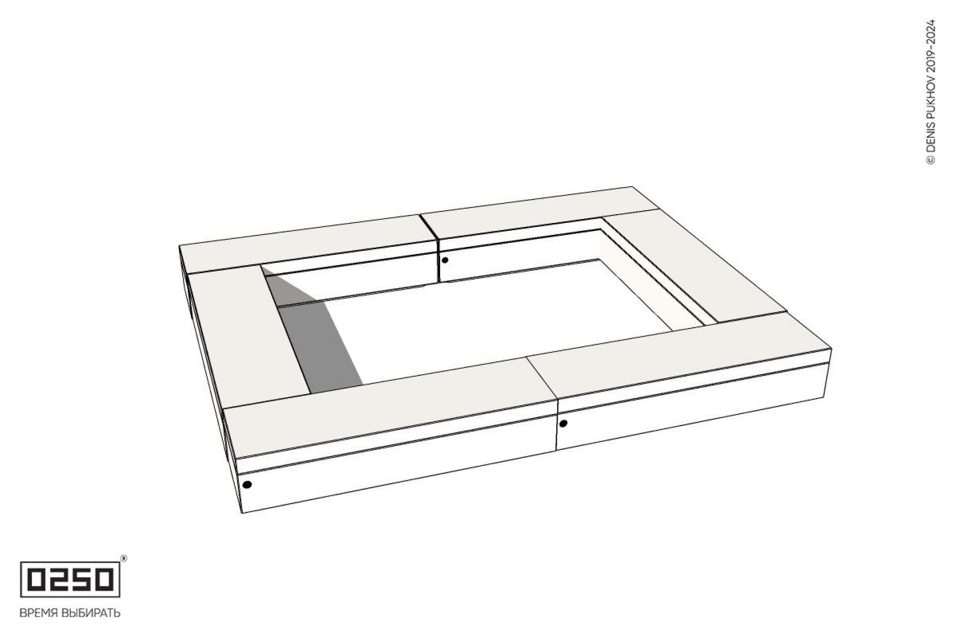 Уличная Бетонная четырехугольная скамейка с фасадно-двух торцевой шириной на блоке производство 0250