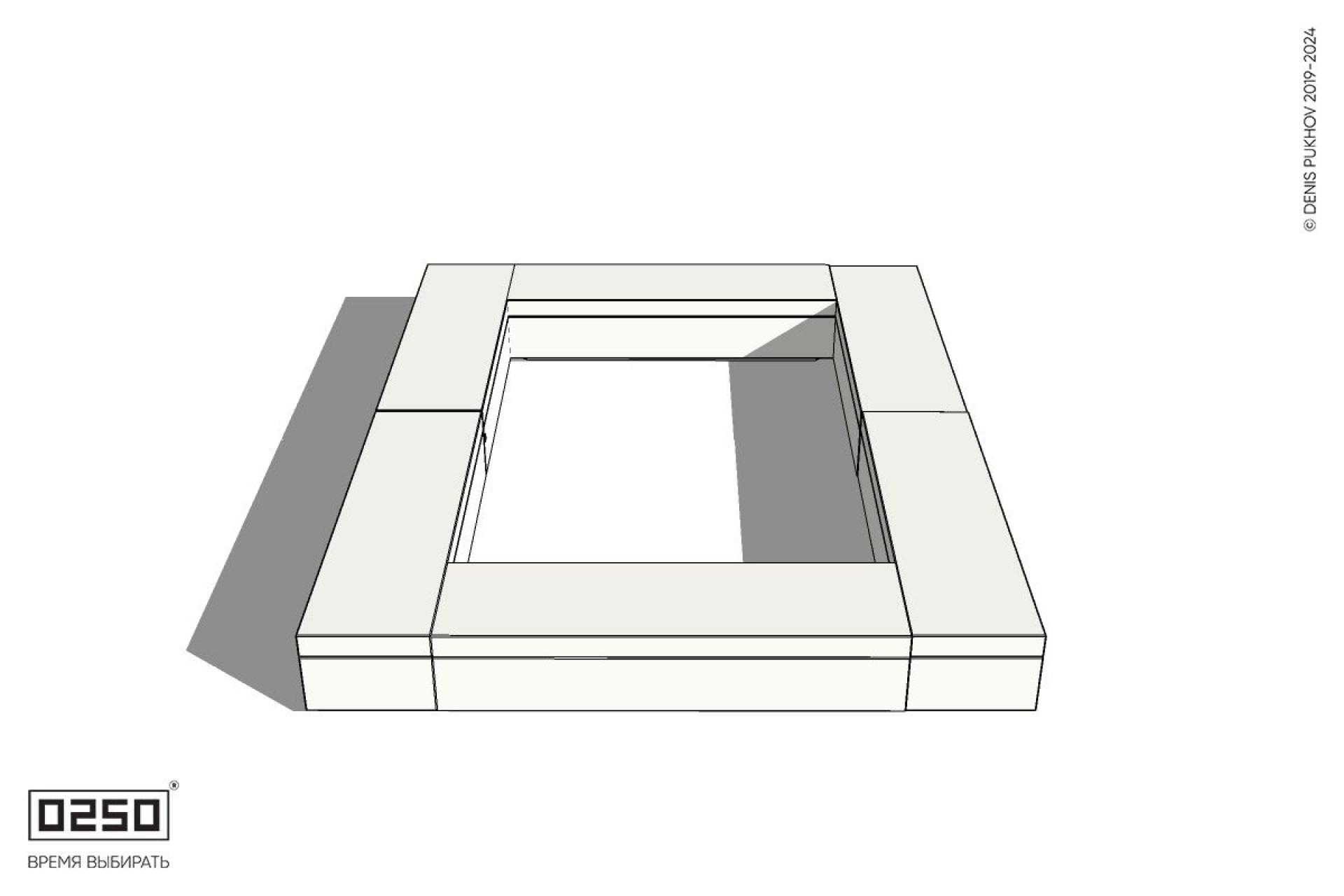 Уличная Бетонная четырехугольная скамейка с фасадно-двух торцевой шириной на блоке производство 0250