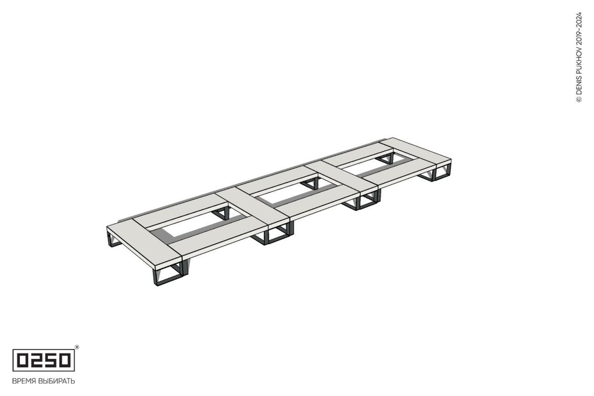 Уличная Бетонная четырехугольная скамейка трехпролетная ячеистая на ножках производство 0250 Уличная Бетонная четырехугольная скамейка трехпролетная ячеистая на ножках производство 0250