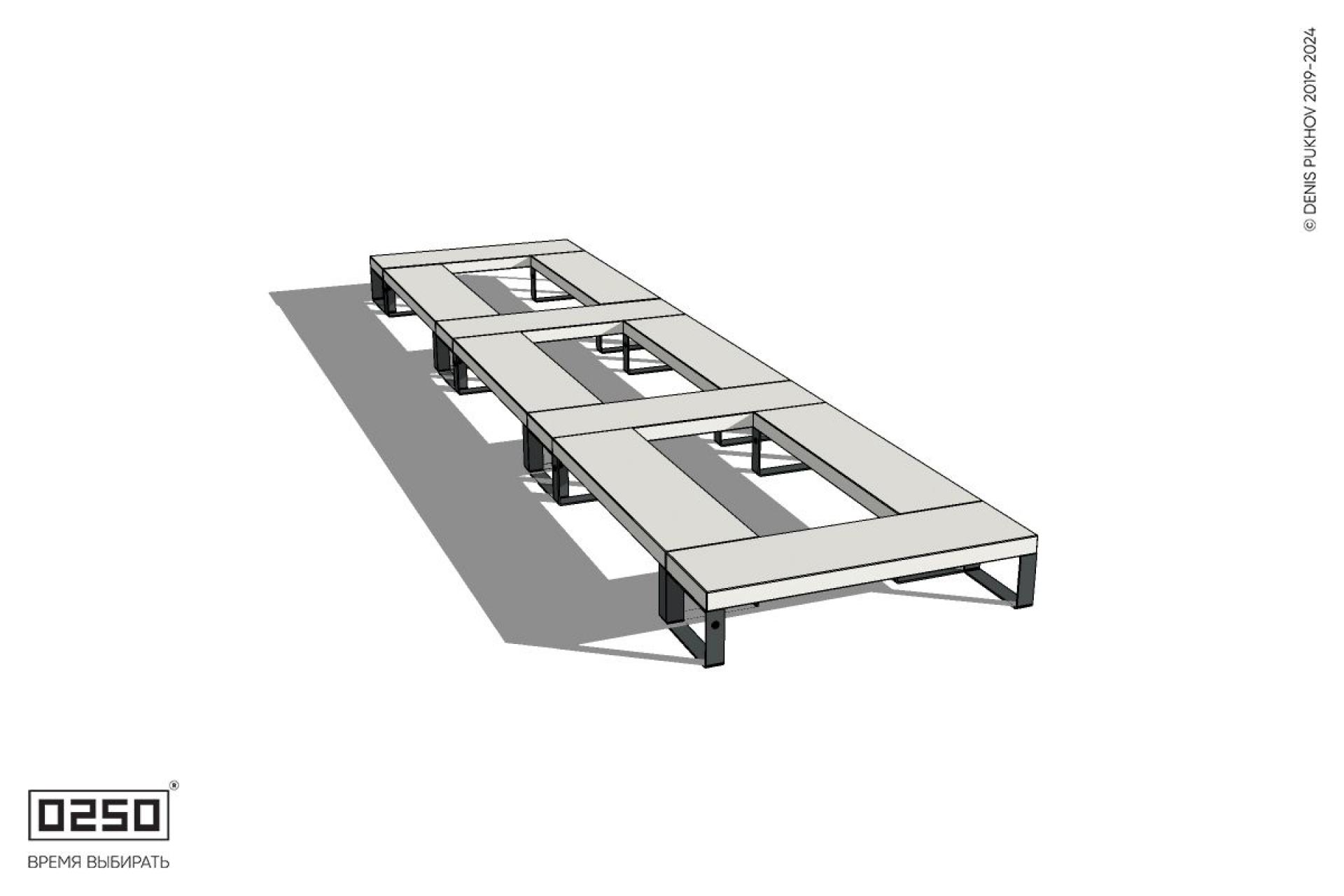 Уличная Бетонная четырехугольная скамейка трехпролетная ячеистая на ножках производство 0250 Уличная Бетонная четырехугольная скамейка трехпролетная ячеистая на ножках производство 0250