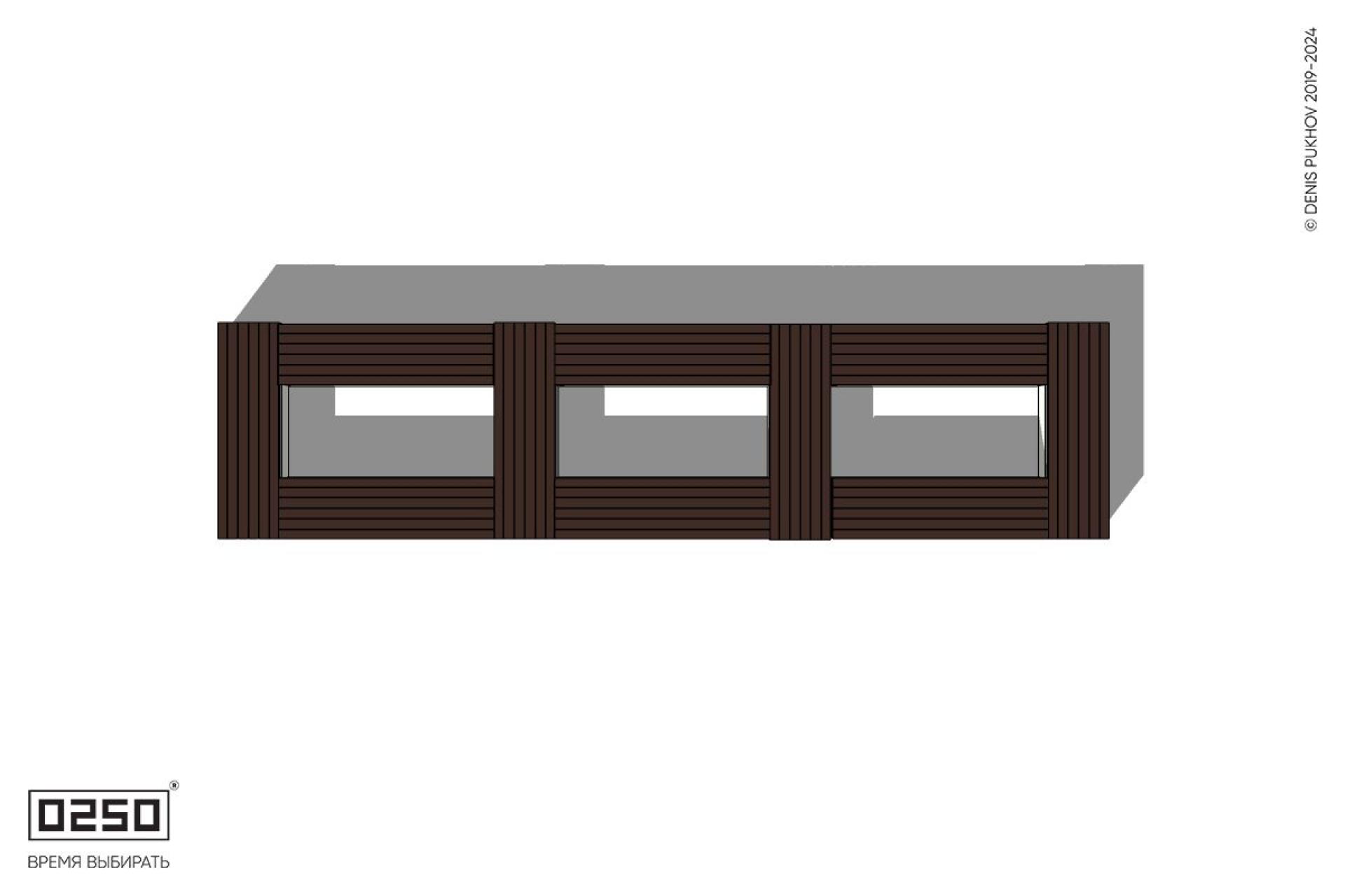 Четырехугольная скамейка трехпролетная ячеистая на блоке Уличная Четырехугольная скамейка трехпролетная ячеистая на блоке производство 0250, module