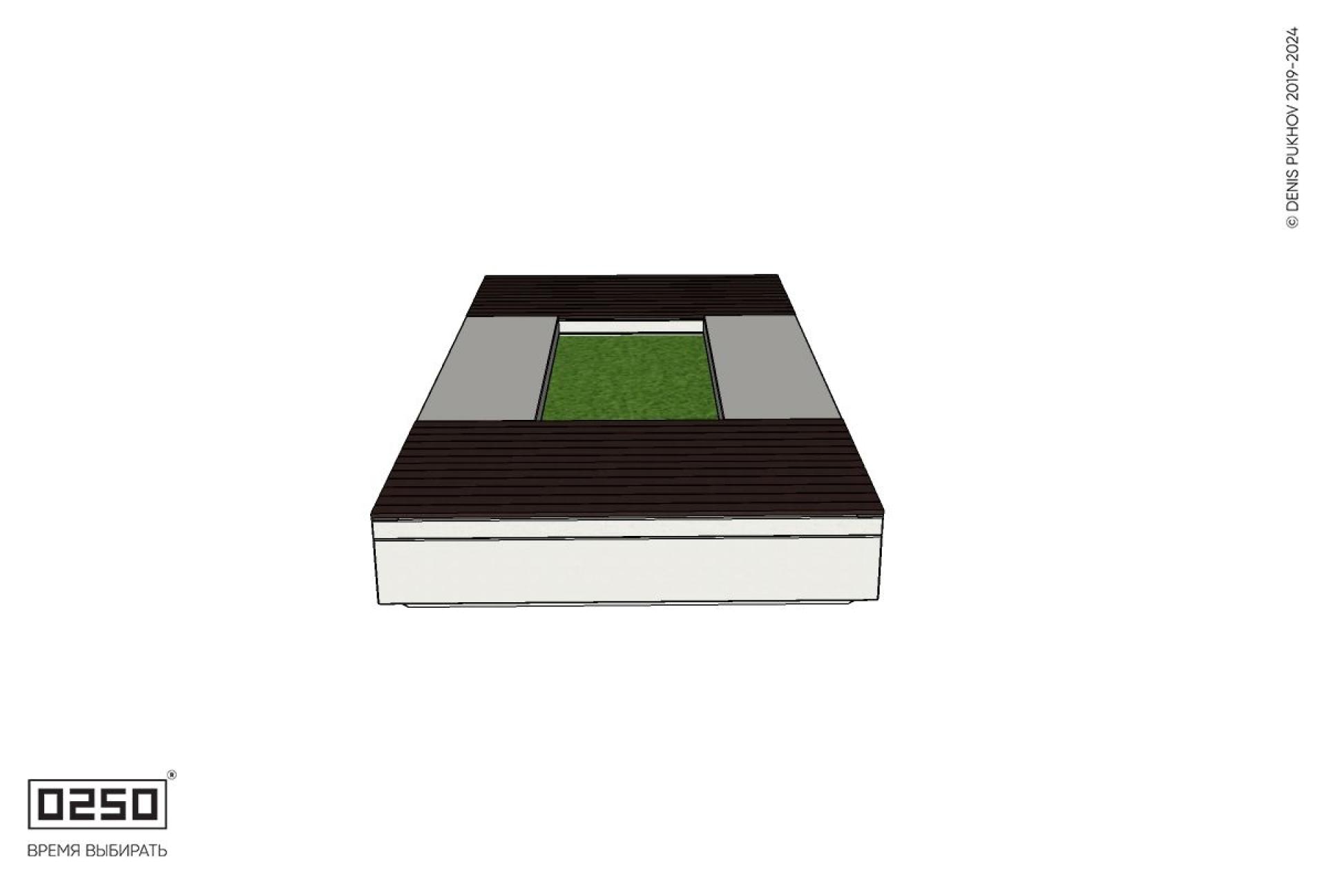 Уличная Четырехугольная скамейка цветник с двухрядной шириной и комбинированным настилом производство 0250