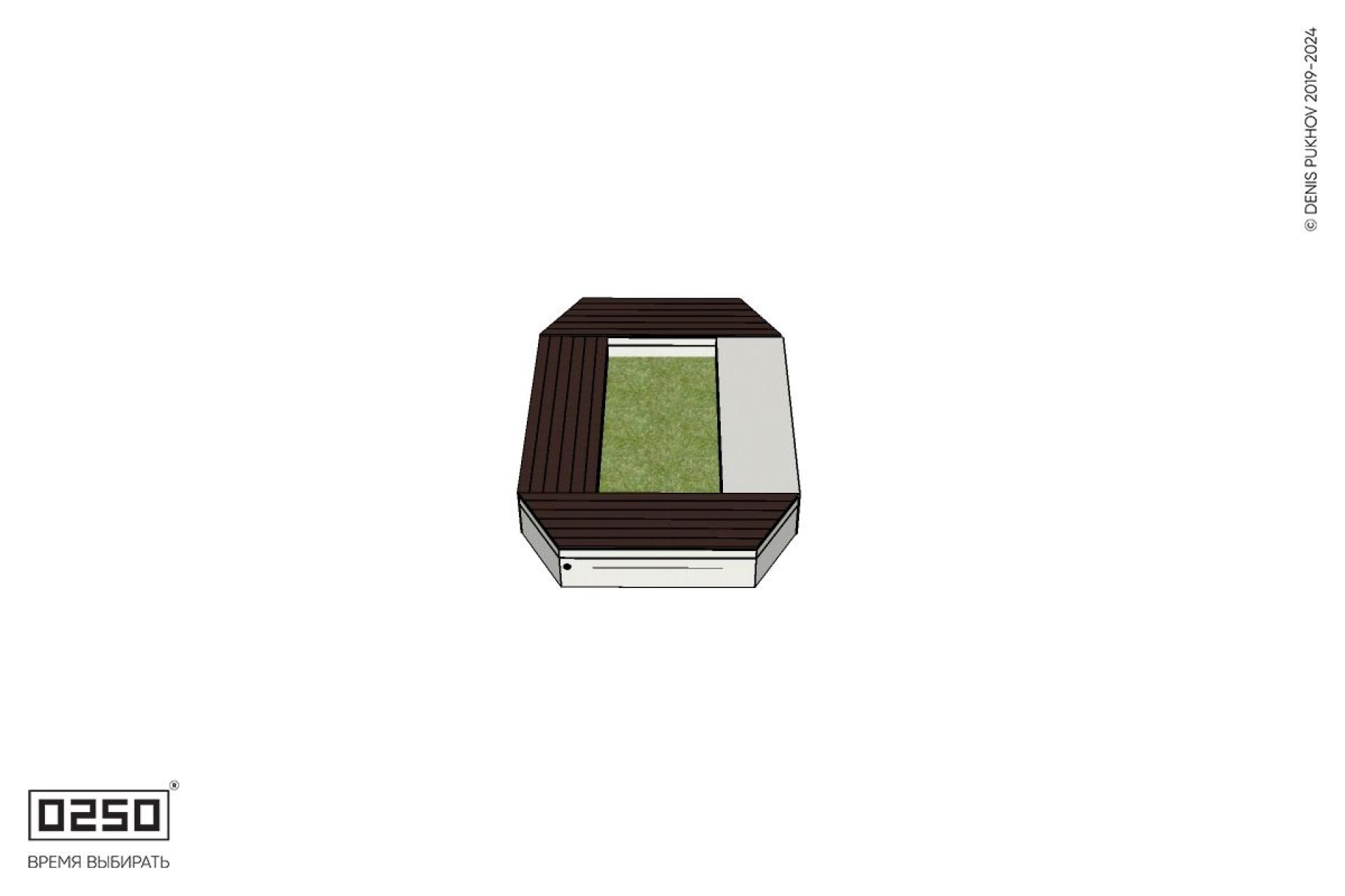 Уличная Четырехугольная скамейка цветник усеченная производство 0250