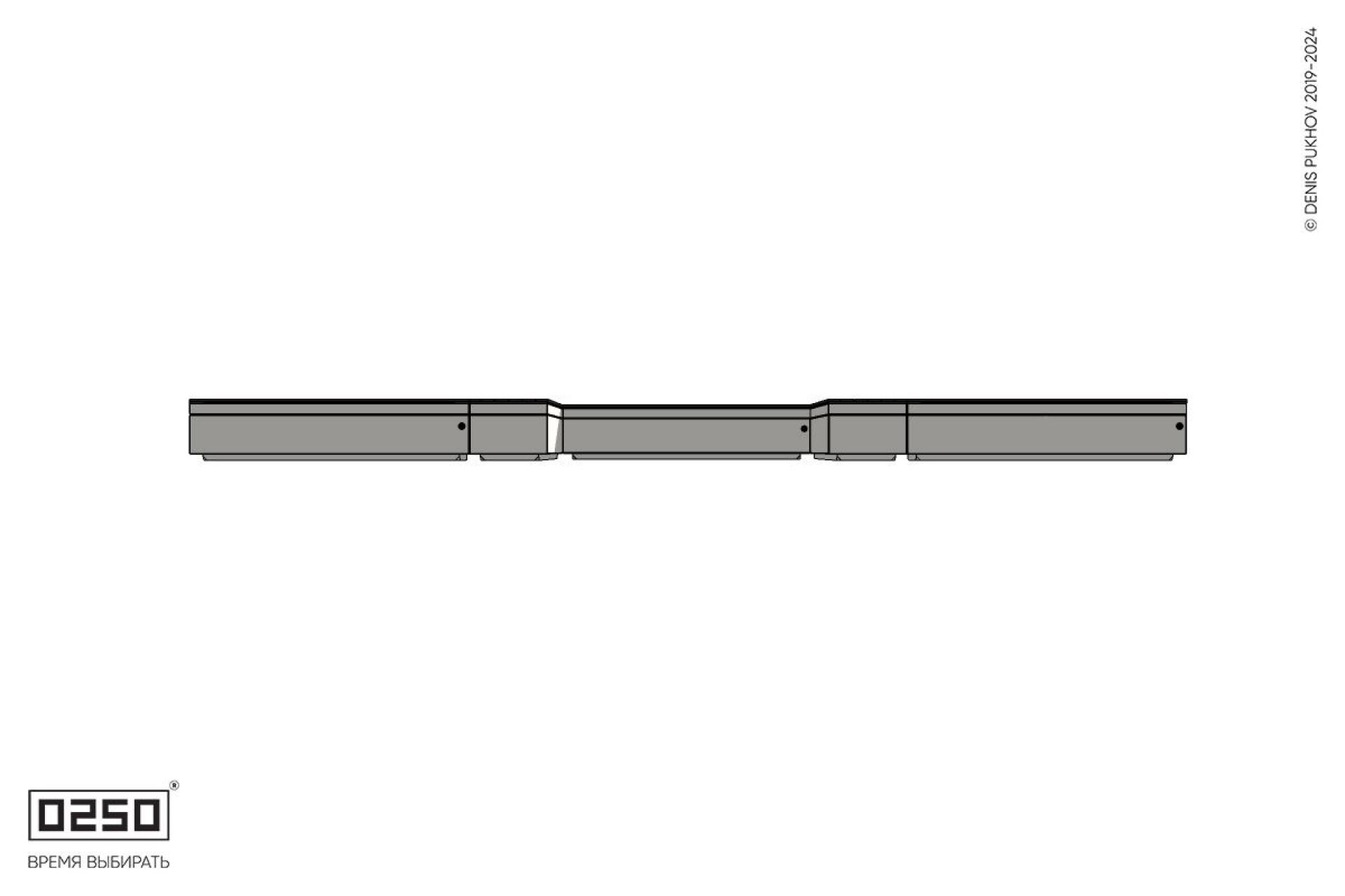 Уличная U-образная прямоугольная  скамейка на блоке производство 0250