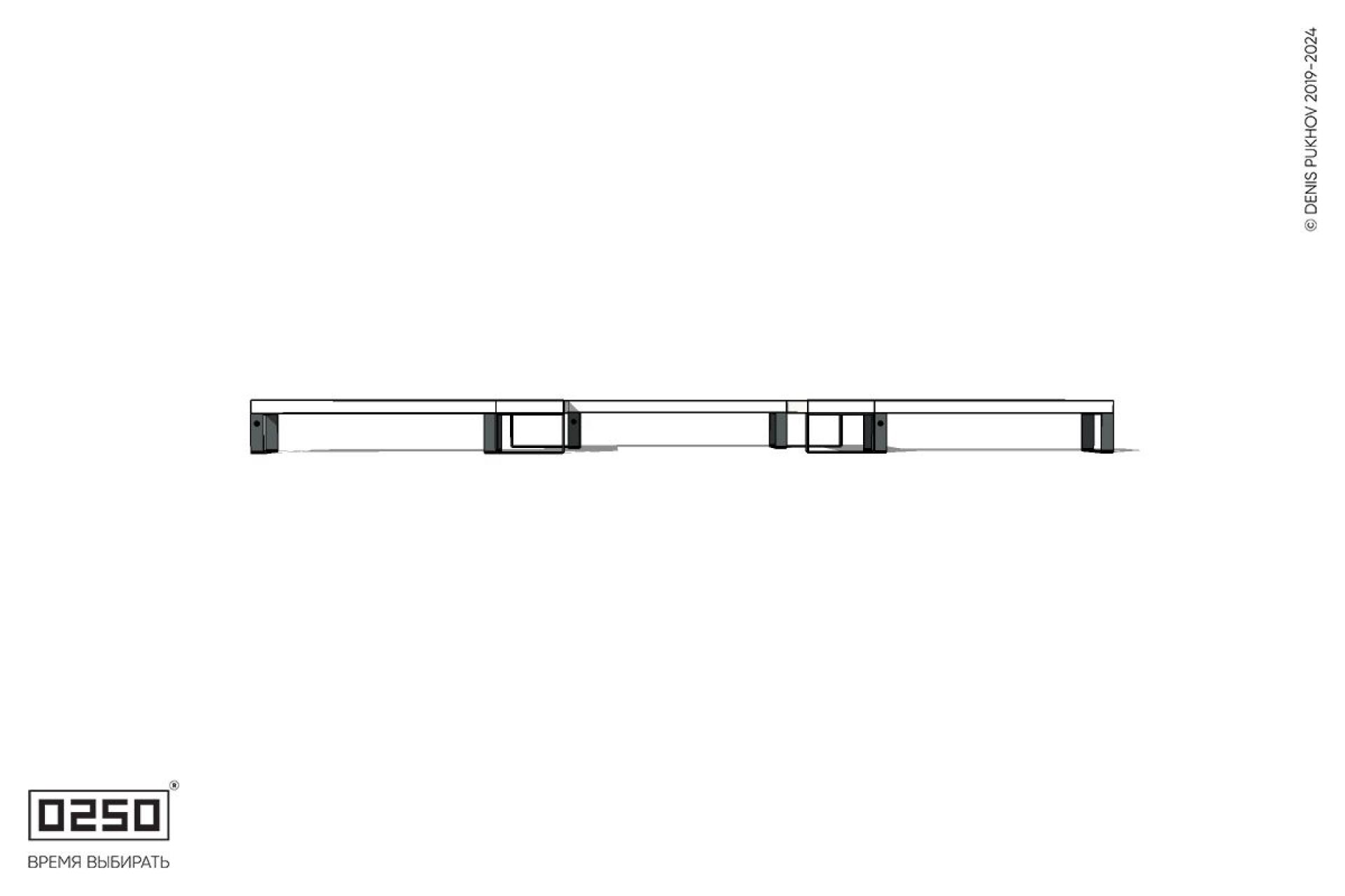 Уличная Бетонная U-образная прямоугольная скамейка на ножках производство 0250