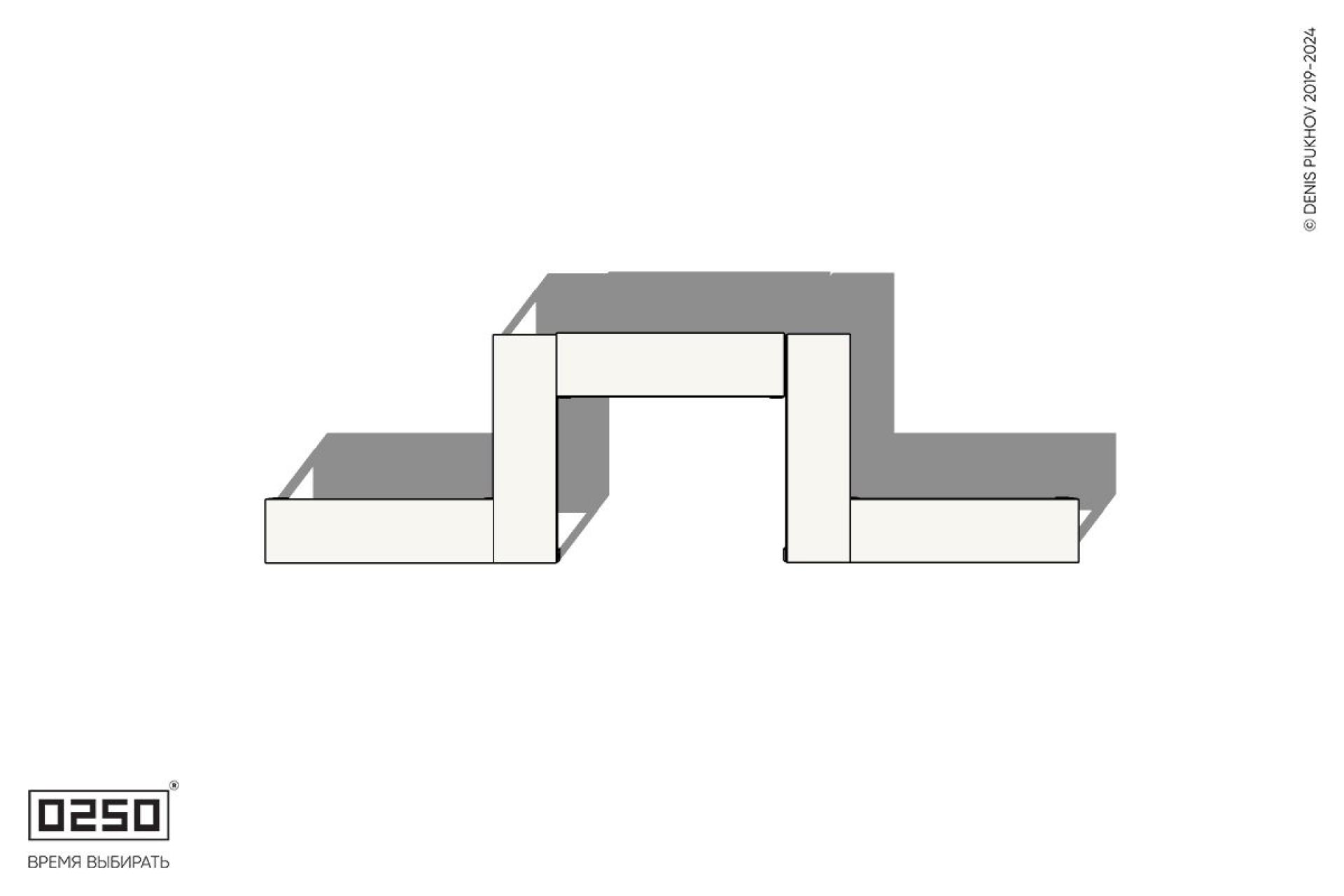 Уличная Бетонная U-образная прямоугольная скамейка на ножках производство 0250, module