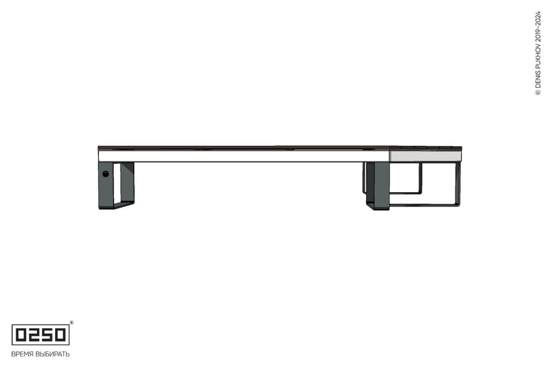 Уличная Прямоугольная усечённая скамейка на ножках производство 0250 Уличная Прямоугольная усечённая скамейка на ножках производство 0250