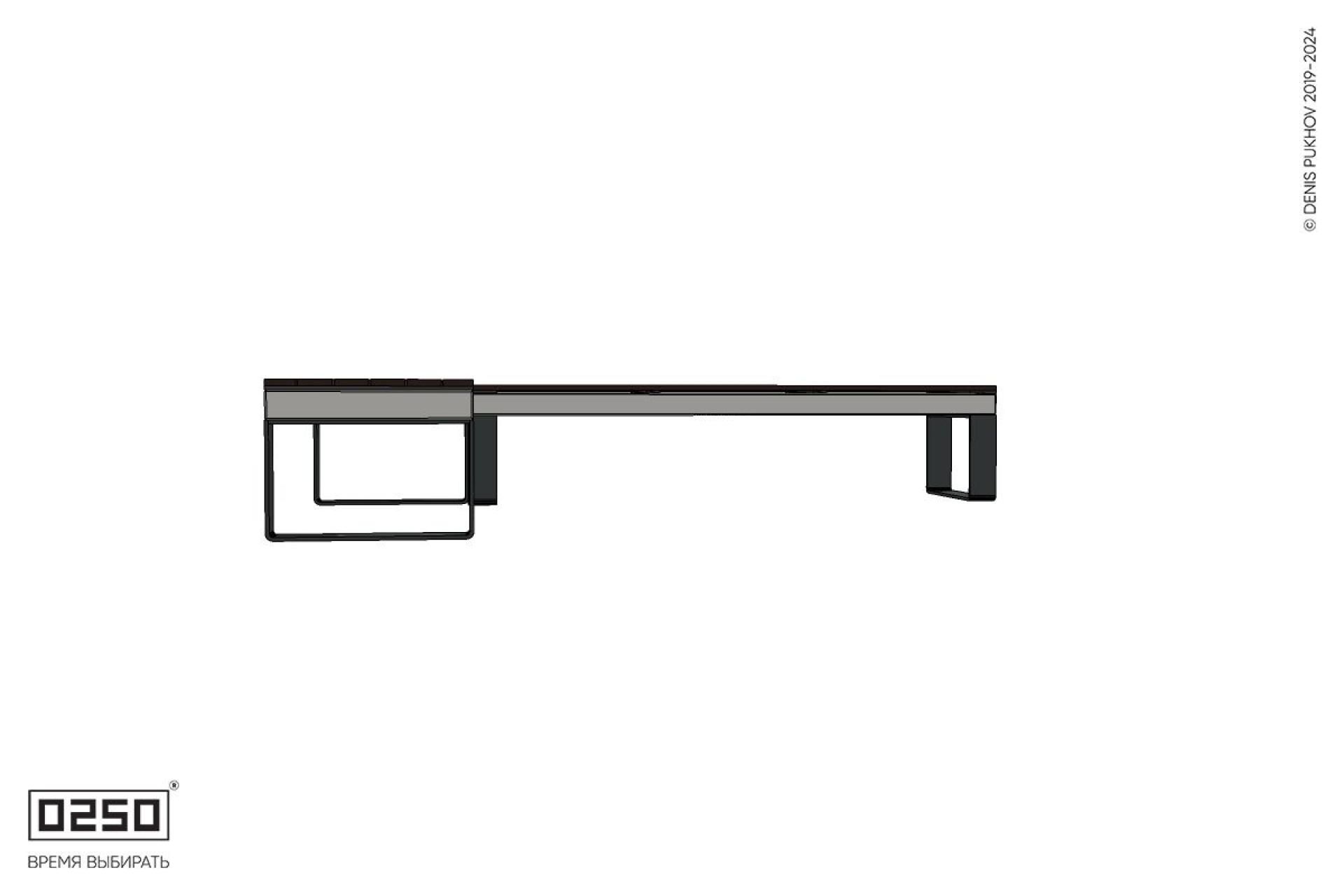 Уличная Прямоугольная усечённая скамейка на ножках производство 0250 Уличная Прямоугольная усечённая скамейка на ножках производство 0250