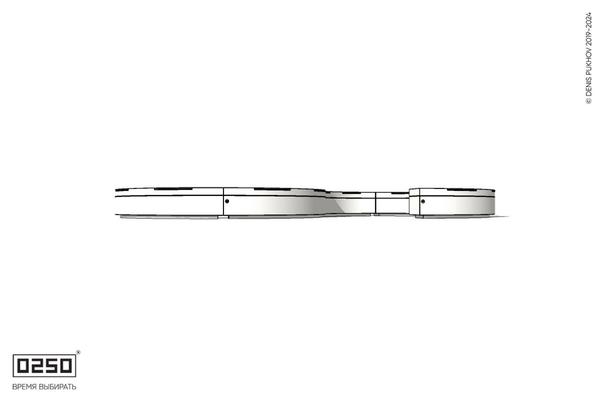 Уличная S-образная волнообразная скамейка  закрытая на блоке производство 0250 Уличная S-образная волнообразная скамейка  закрытая на блоке производство 0250