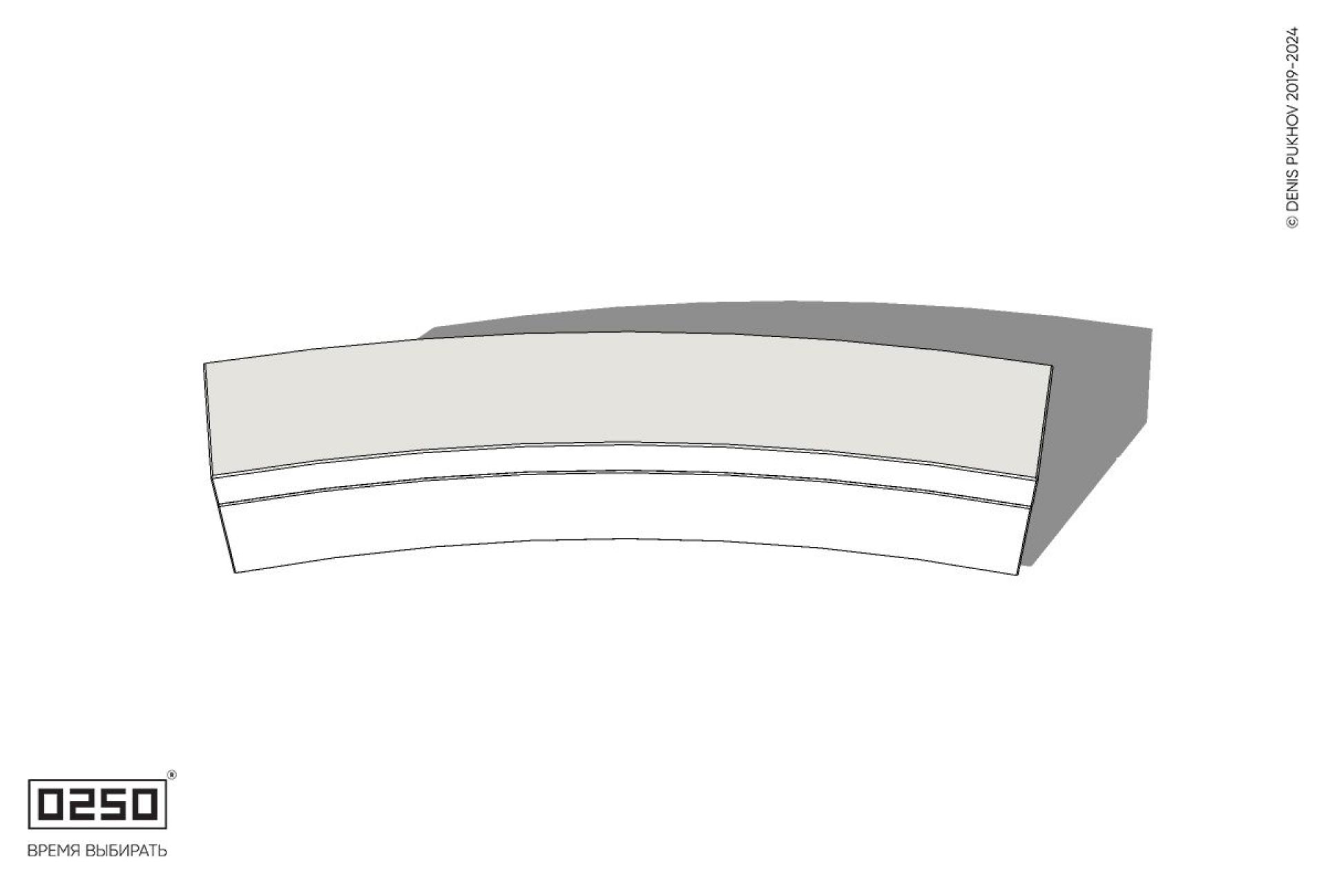 Уличная Бетонная скамейка большого радиуса на блоке производство 0250