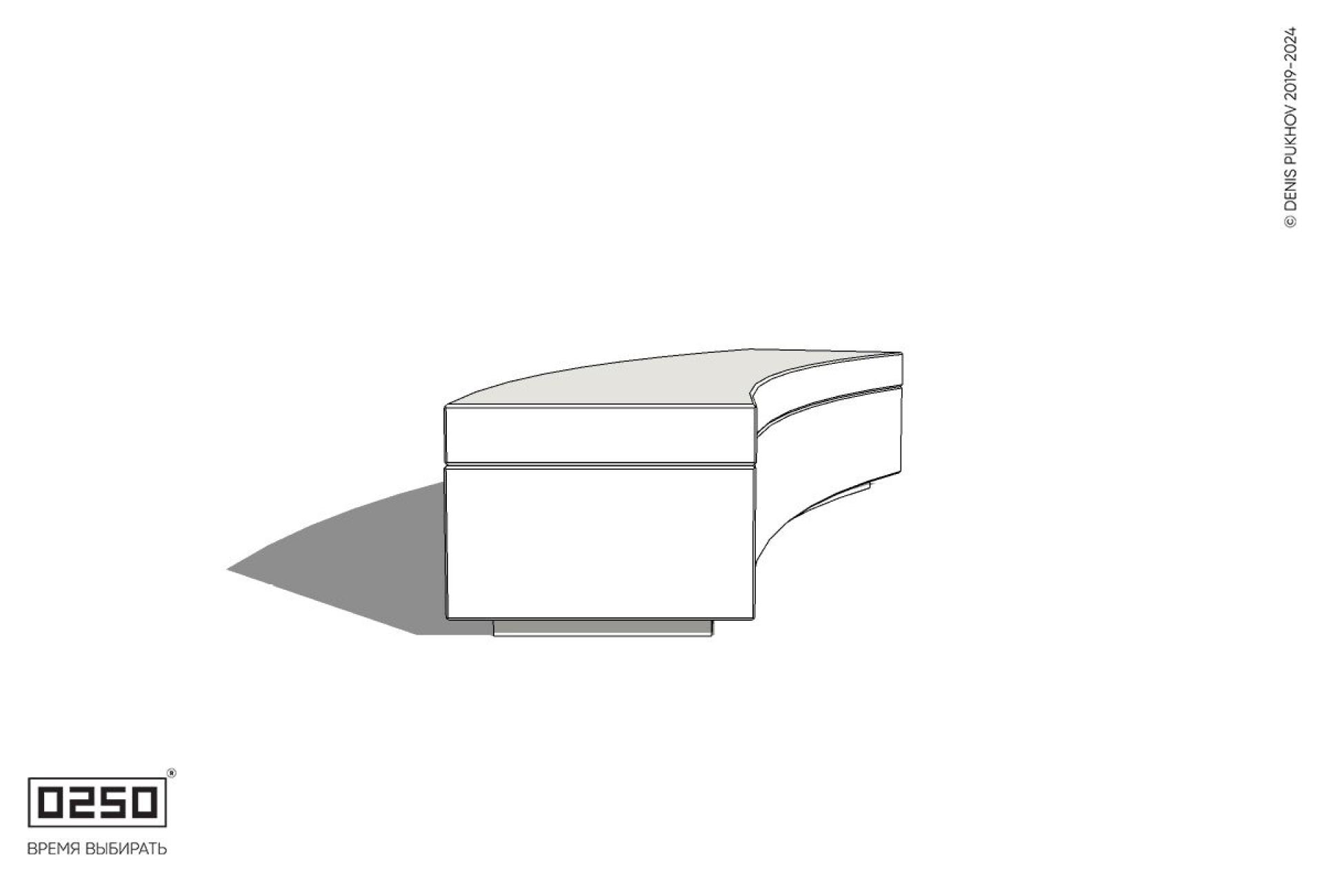 Уличная Бетонная скамейка большого радиуса на блоке производство 0250