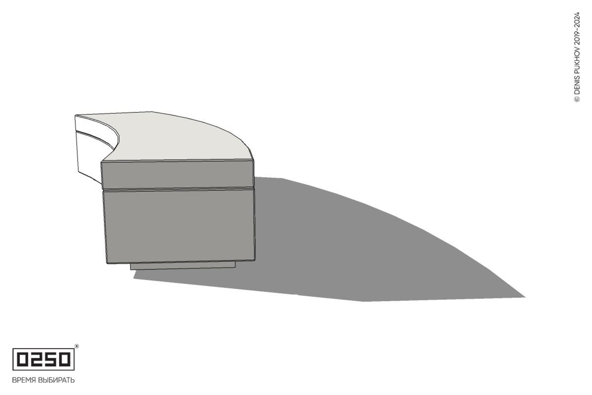 Уличная Бетонная скамейка большого радиуса на блоке производство 0250