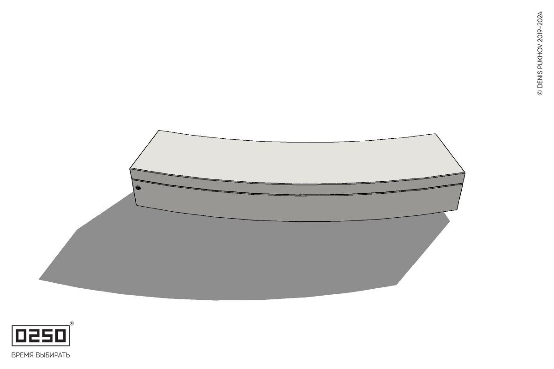 Уличная Бетонная скамейка большого радиуса на блоке производство 0250