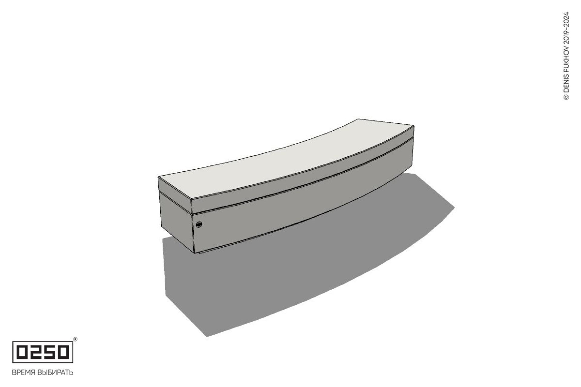 Уличная Бетонная скамейка большого радиуса на блоке производство 0250