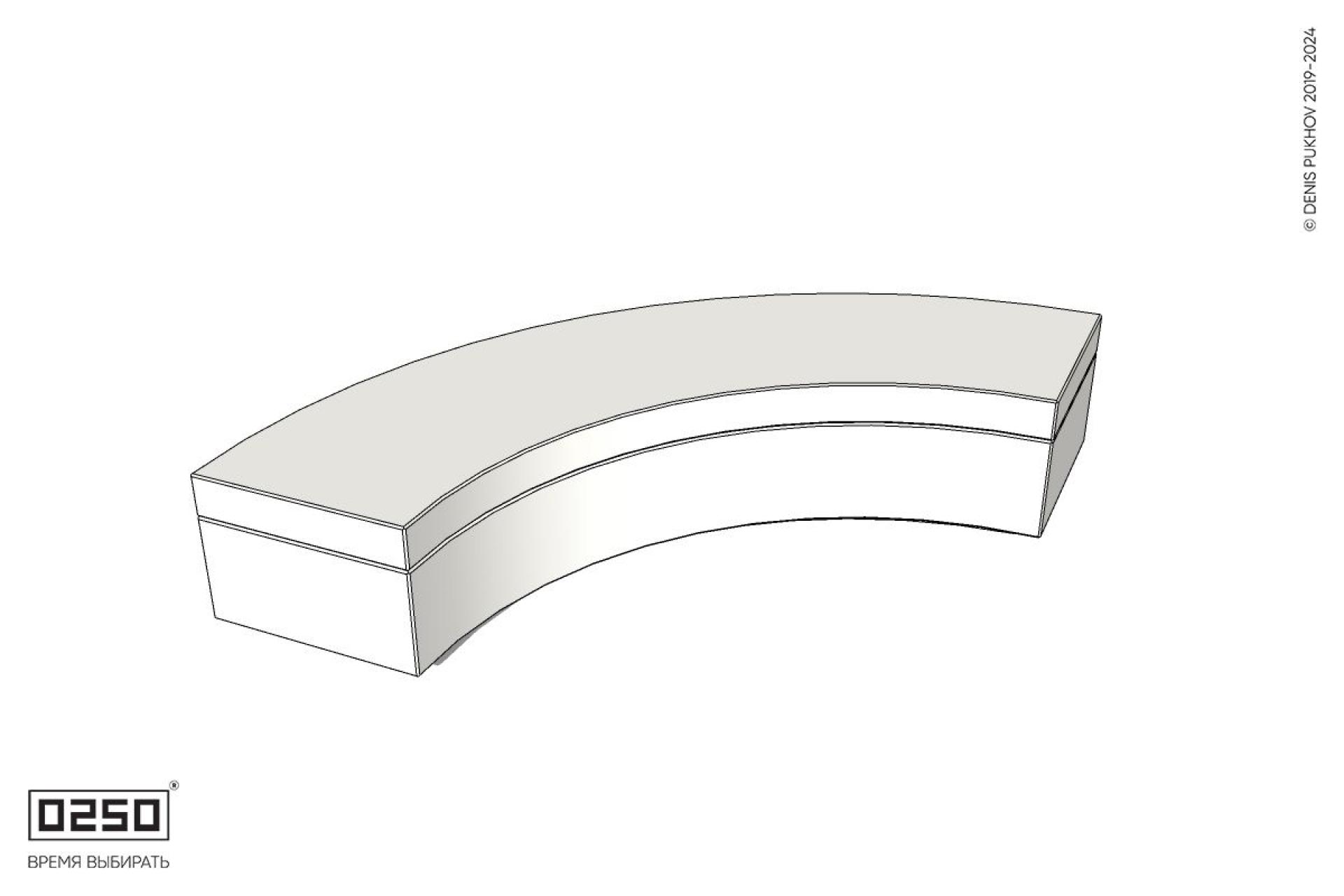 Уличная Бетонная скамейка малого радиуса на блоке производство 0250 Уличная Бетонная скамейка малого радиуса на блоке производство 0250