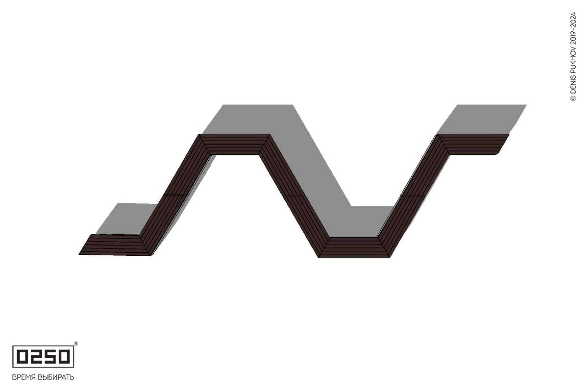 Уличная N-образная трапецеидальная широкая скамейка на блоке производство 0250, module