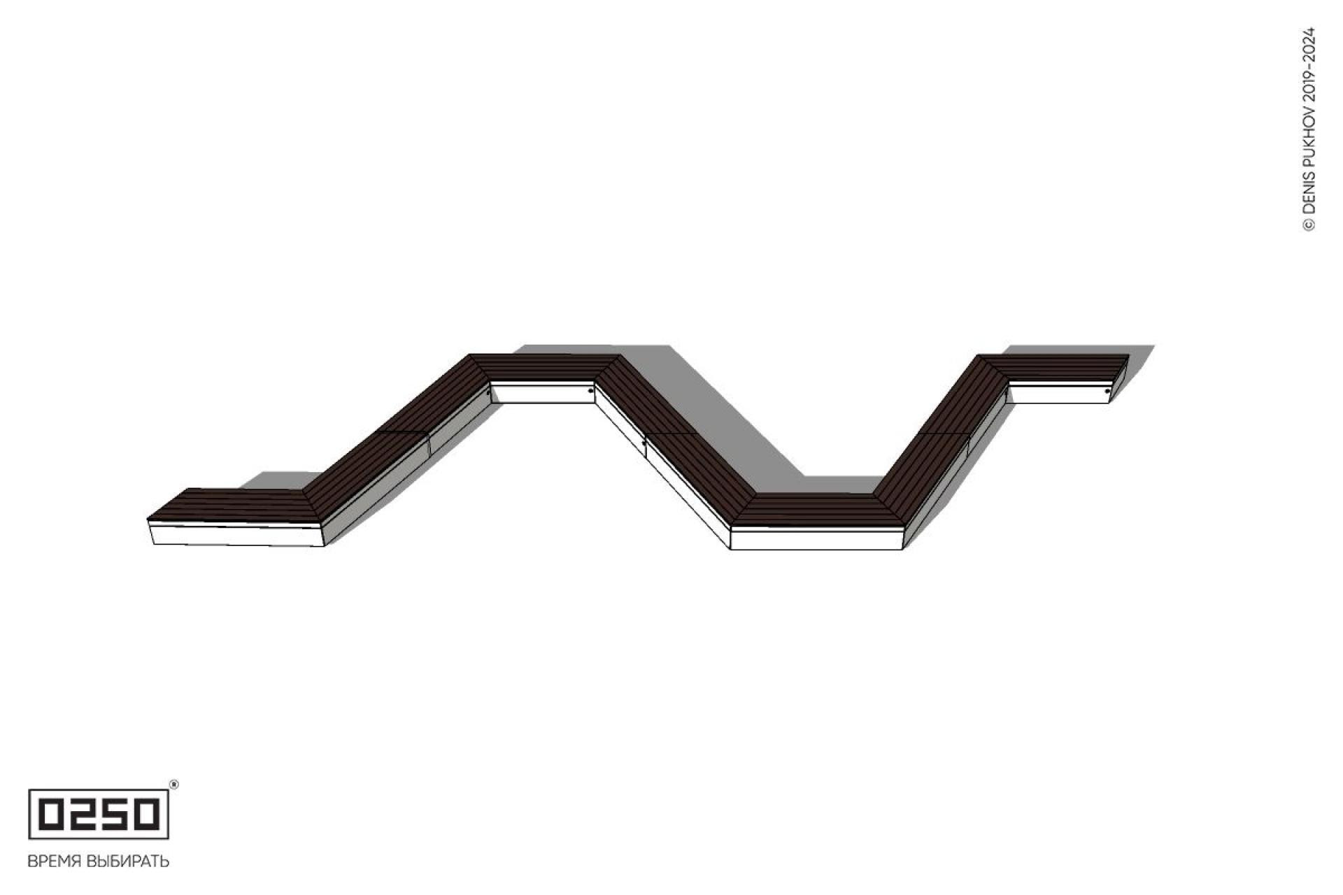 Уличная N-образная трапецеидальная широкая скамейка на блоке производство 0250