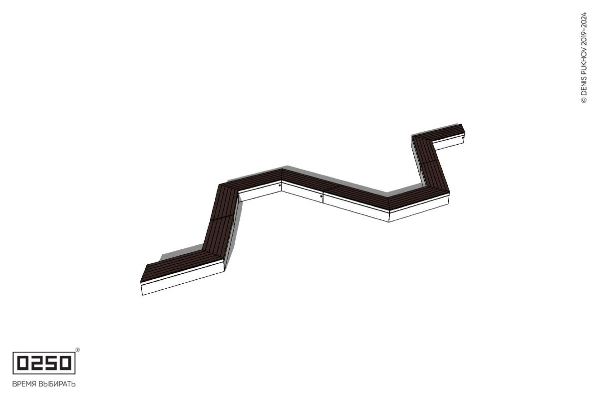 Уличная N-образная трапецеидальная широкая скамейка на блоке производство 0250