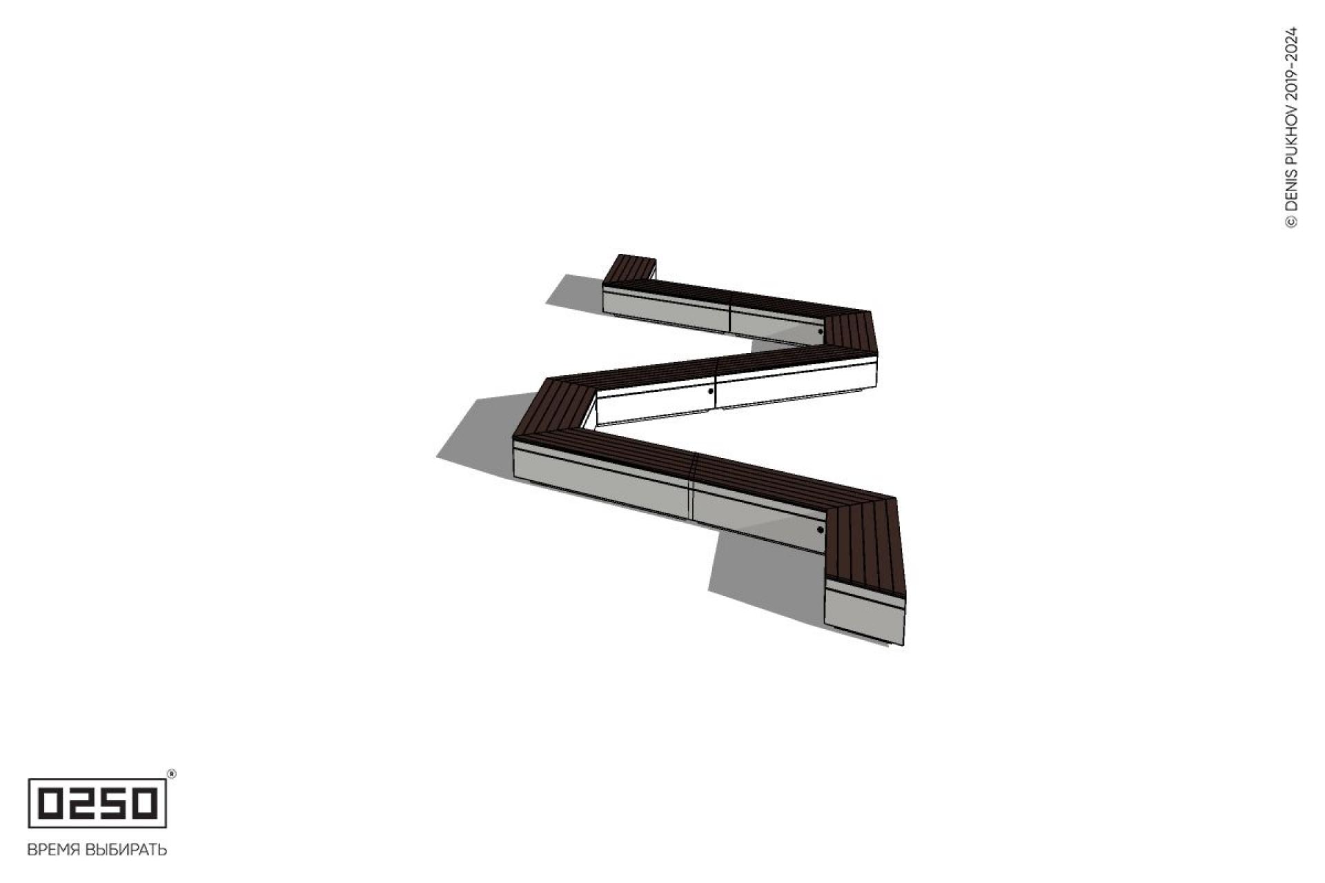 Уличная N-образная трапецеидальная широкая скамейка на блоке производство 0250