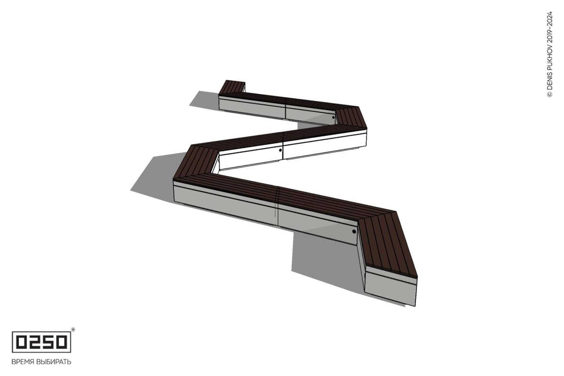 Уличная N-образная трапецеидальная широкая скамейка на блоке производство 0250