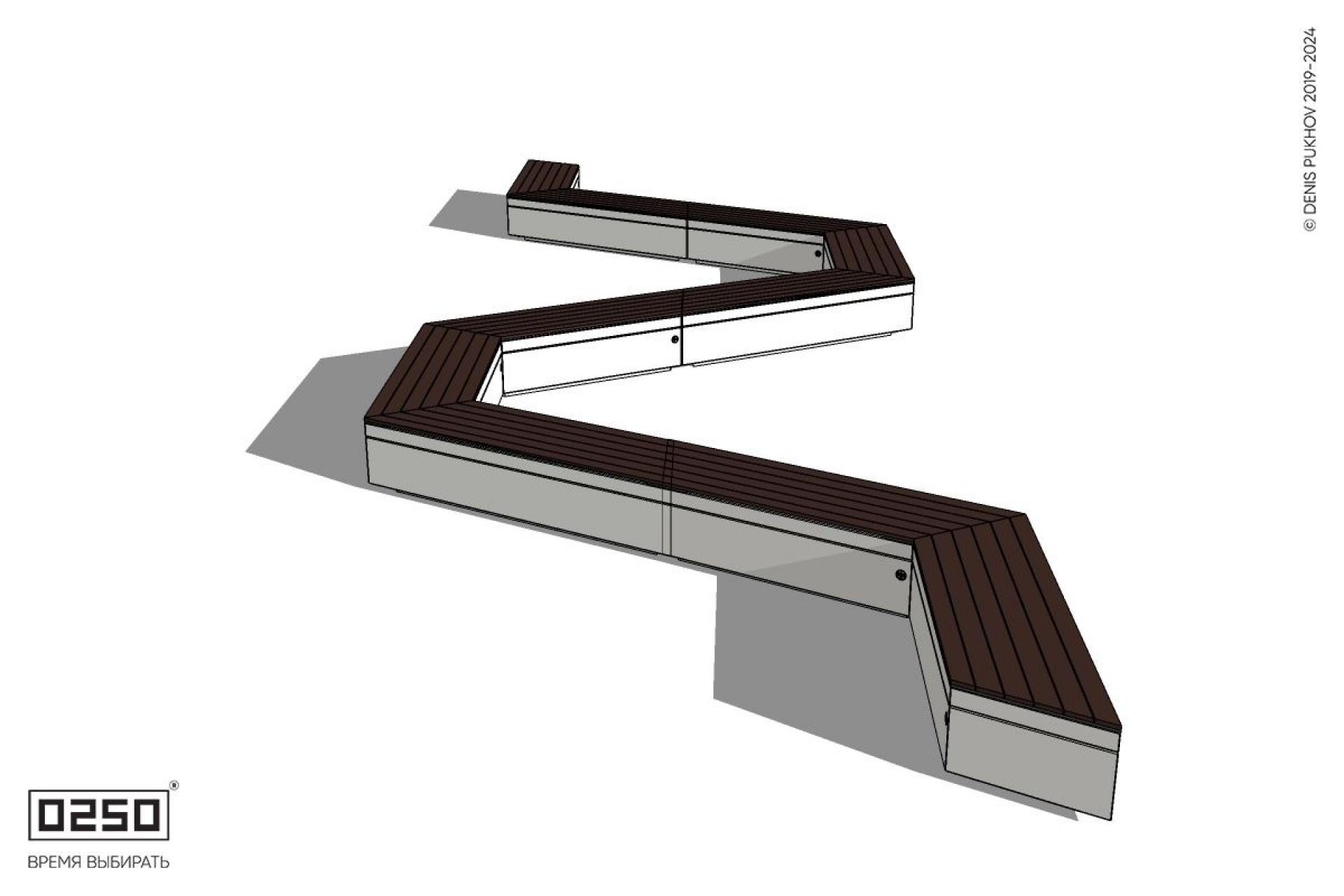 Уличная N-образная трапецеидальная широкая скамейка на блоке производство 0250