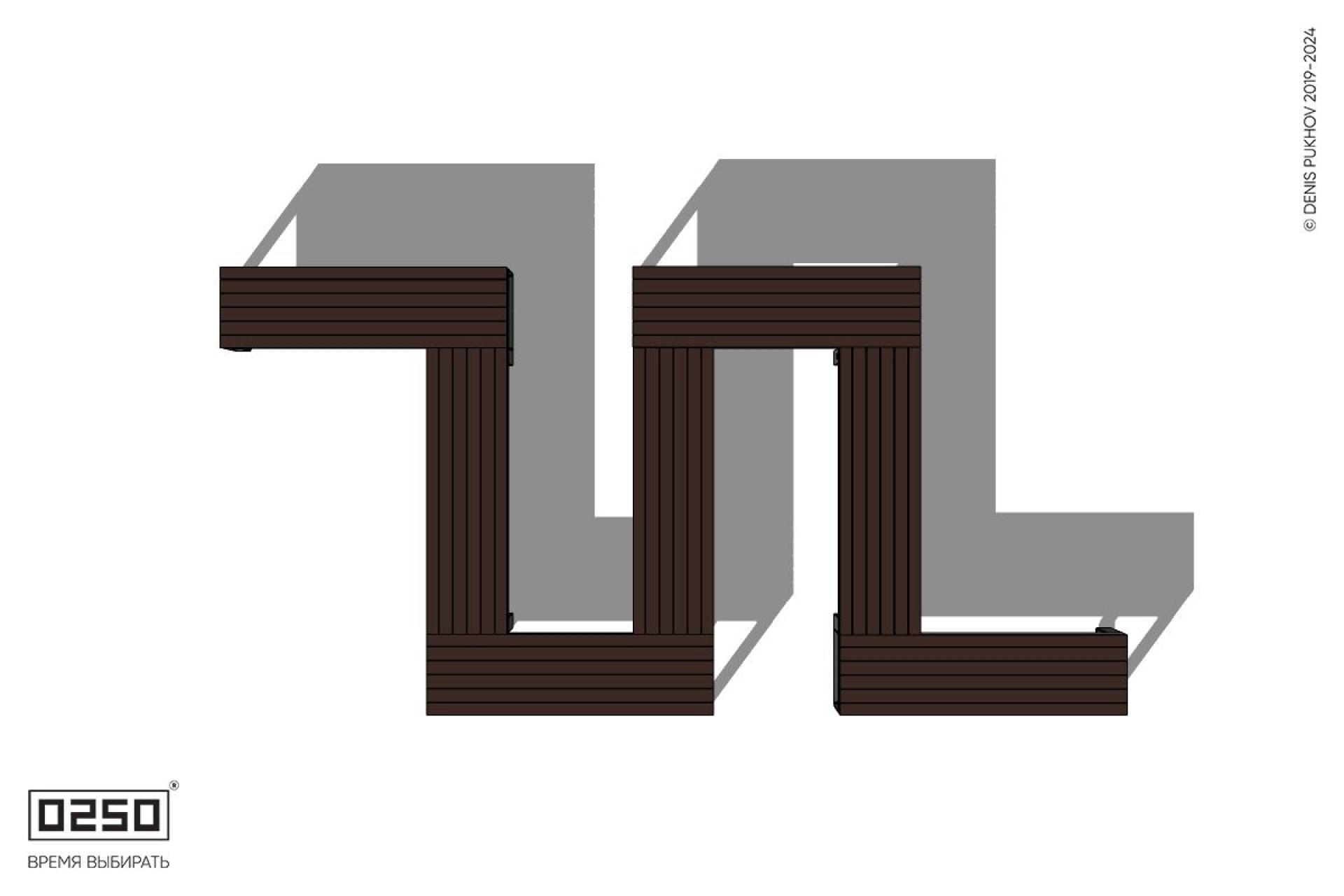 Уличная N-образная широкая прямоугольная скамейка на ножках производство 0250, module