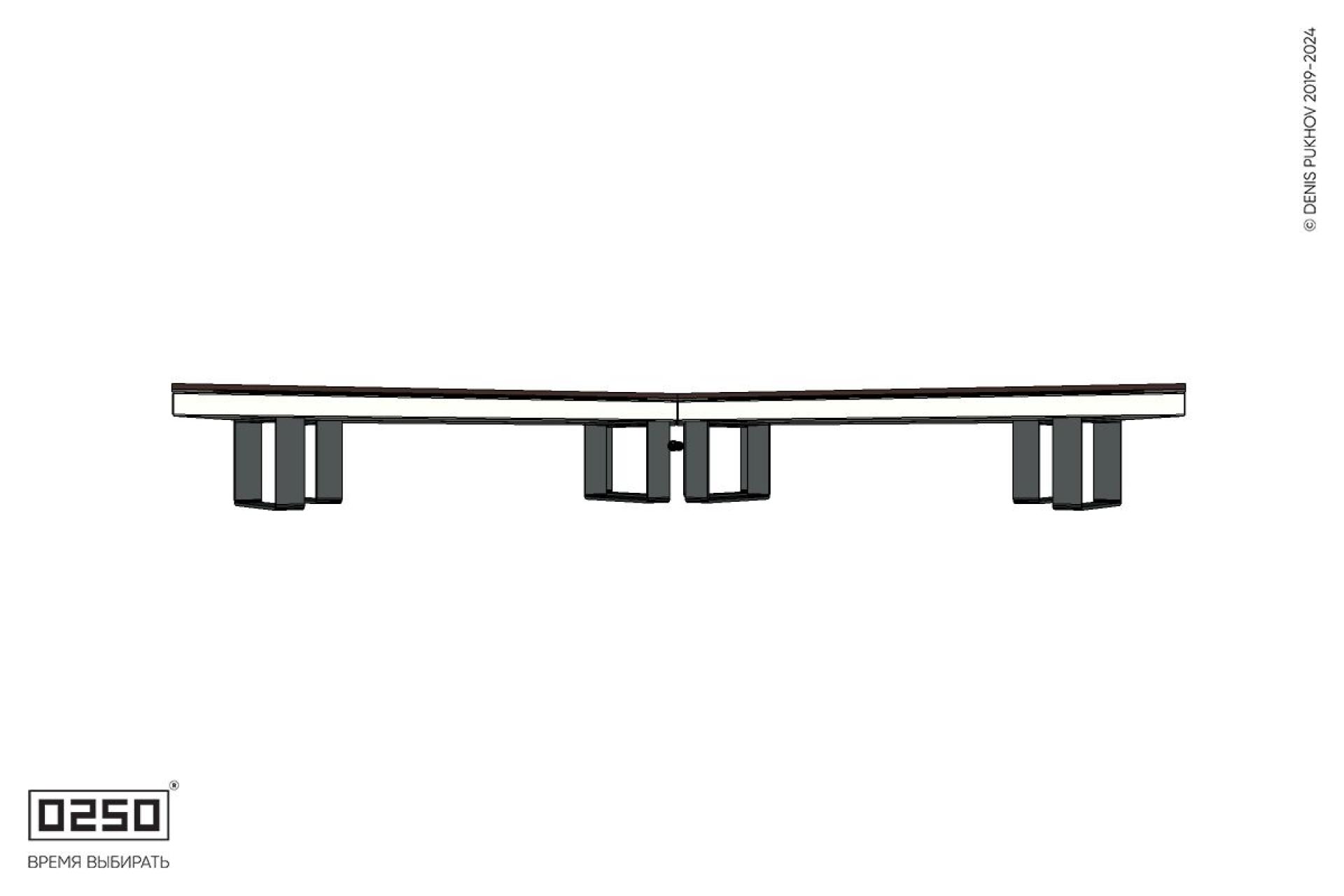 Уличная Широкоугловая двухсторонняя с контрскошенная скамейка на ножках производство 0250