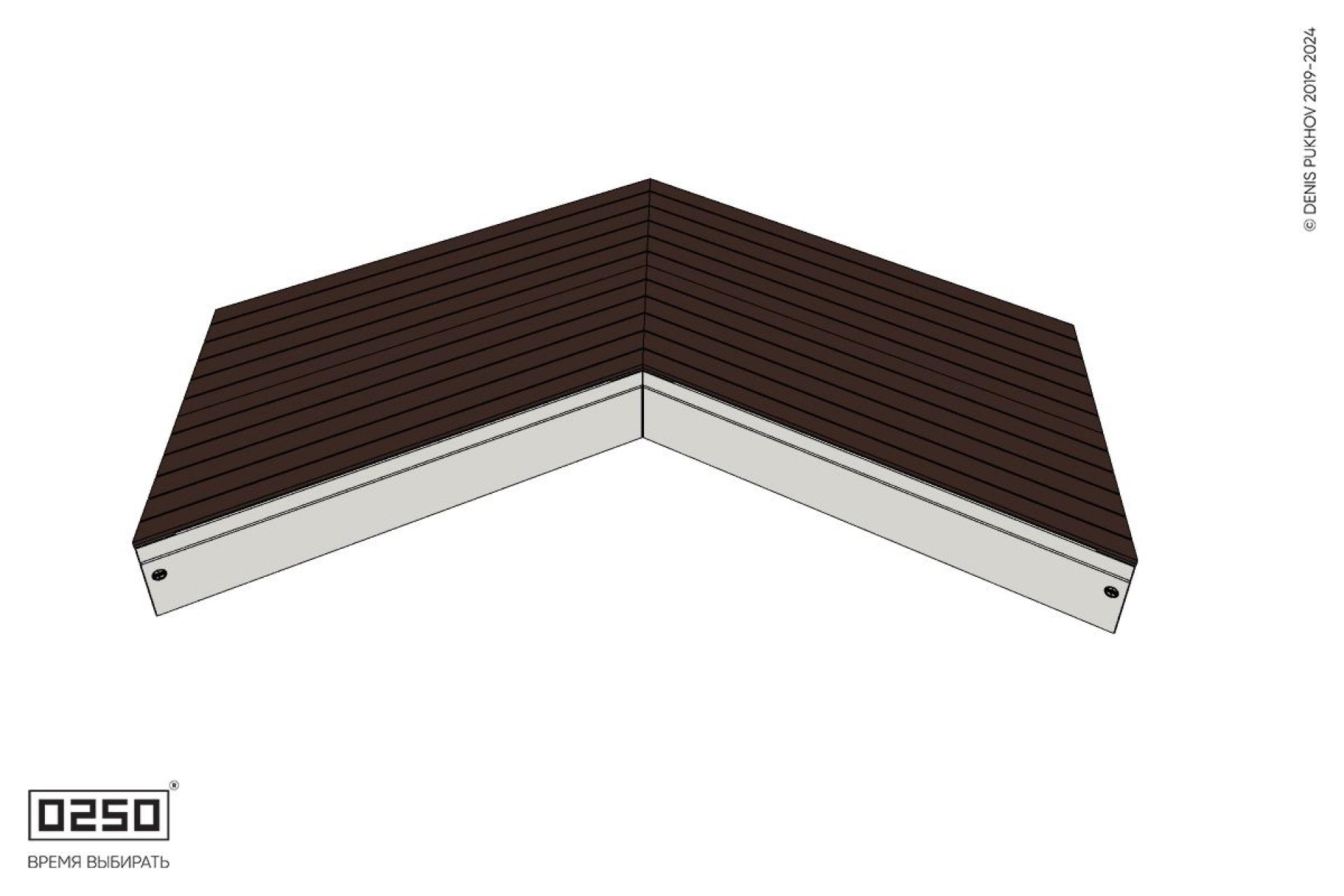 Уличная Широкоугловая двухсторонняя контрскошенная скамейка на блоке производство 0250