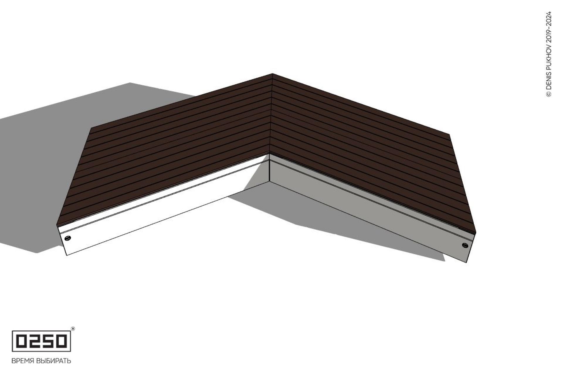 Уличная Широкоугловая двухсторонняя контрскошенная скамейка на блоке производство 0250