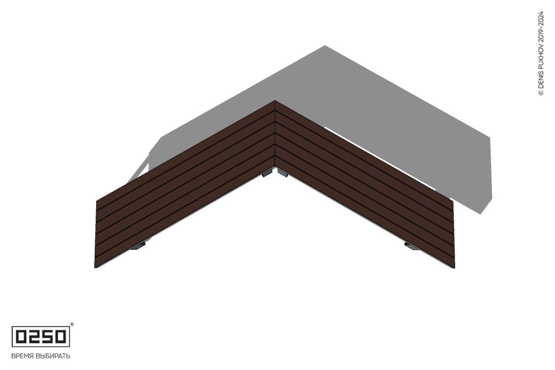 Уличная Широкоугловая контрскошенная скамейка  на ножках производство 0250, module