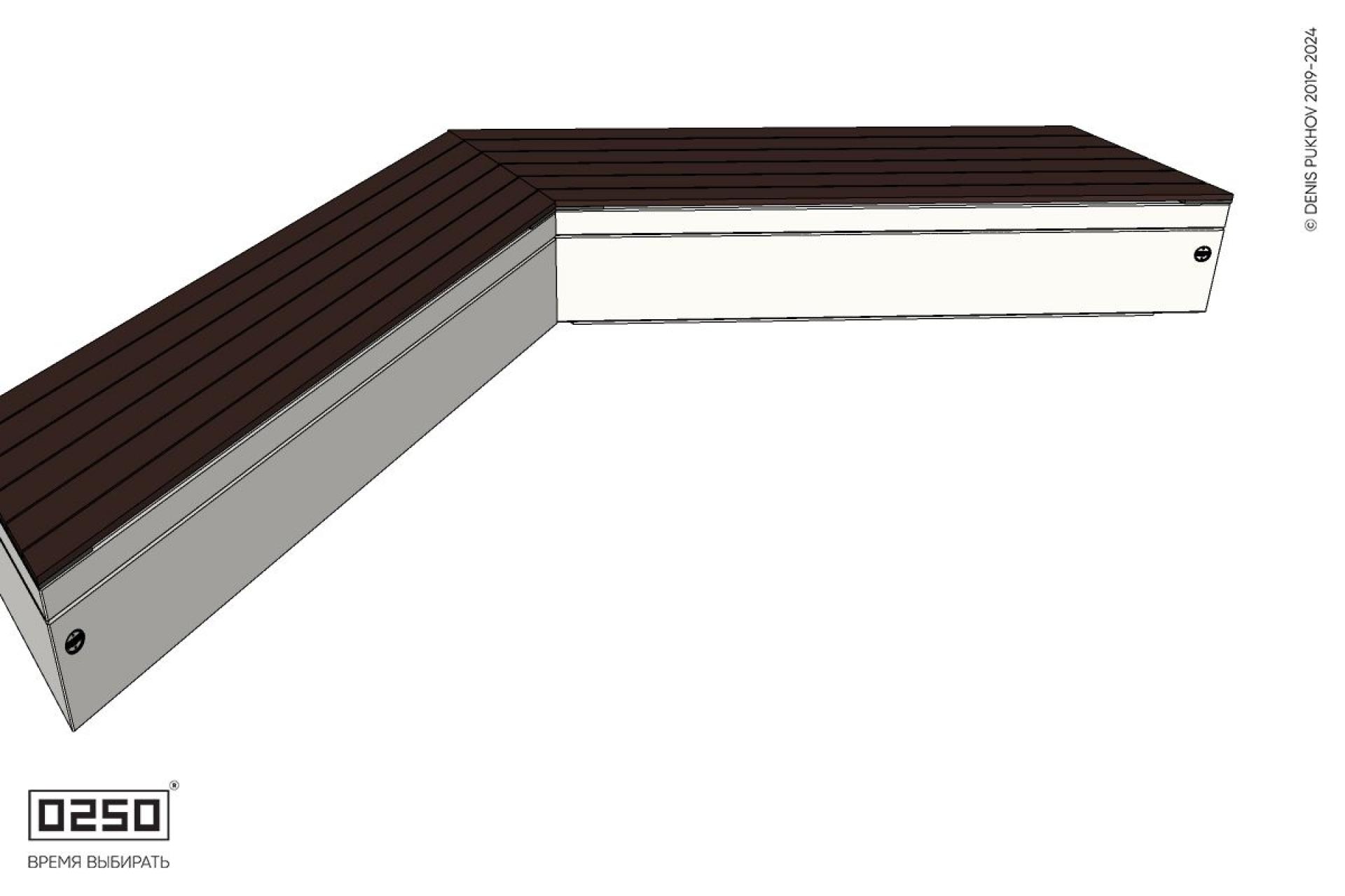 Уличная Широкоугловая контрскошенная скамейка на блоке производство 0250