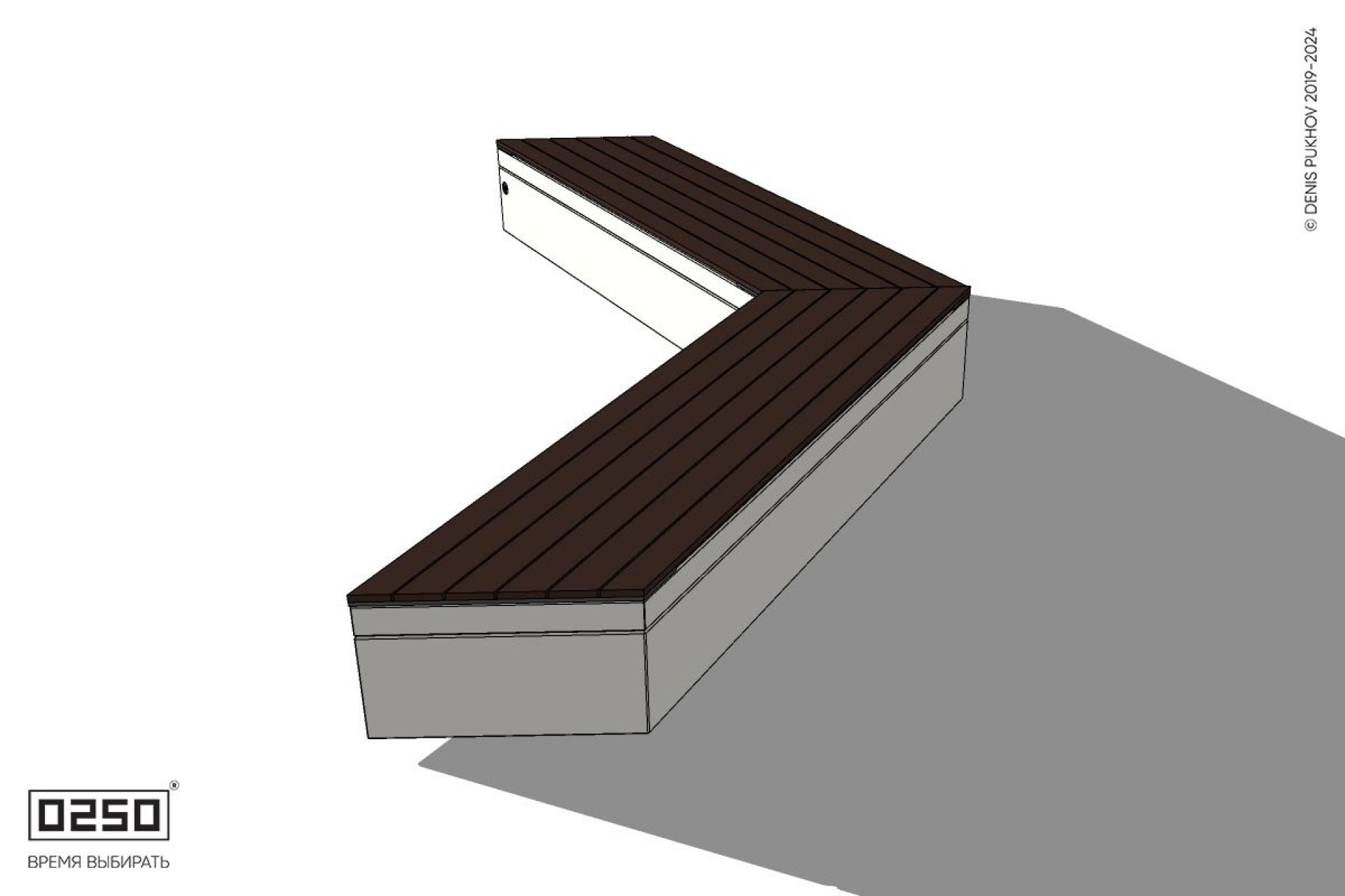 Уличная Широкоугловая контрскошенная скамейка на блоке производство 0250