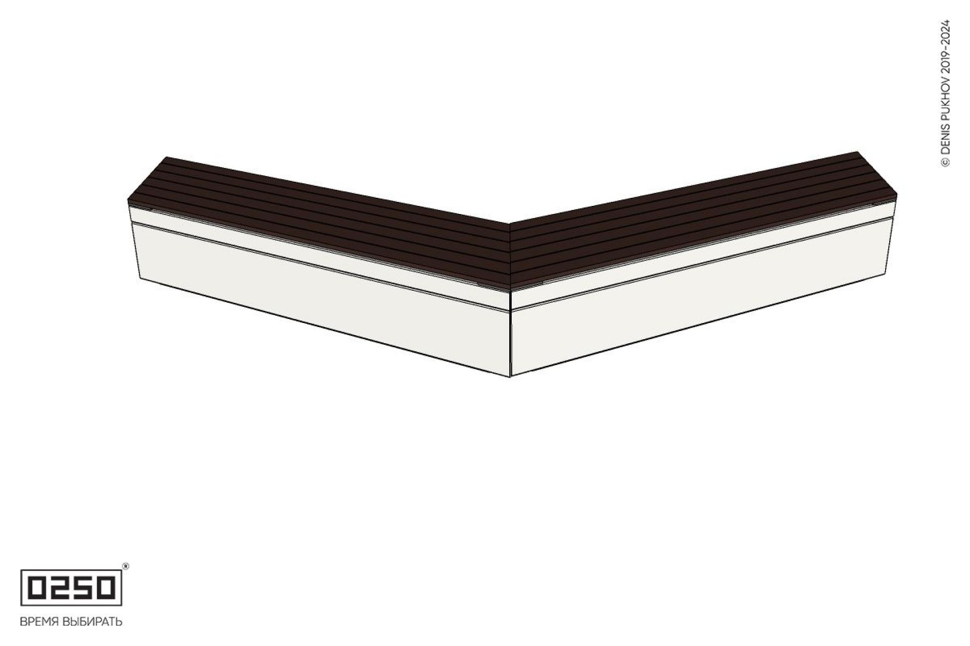 Уличная Широкоугловая контрскошенная скамейка на блоке производство 0250