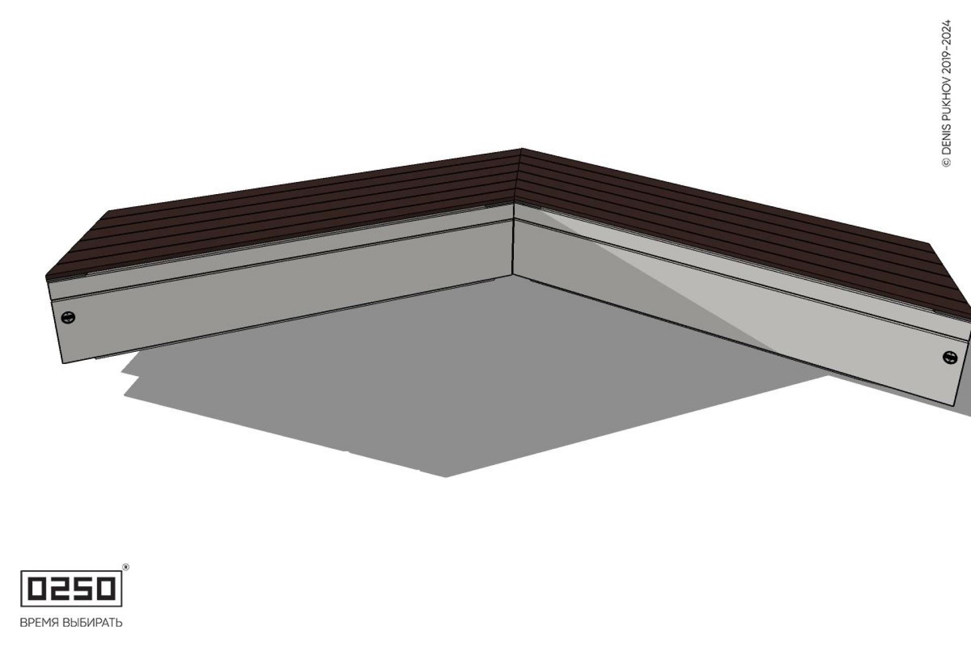 Уличная Широкоугловая контрскошенная скамейка на блоке производство 0250