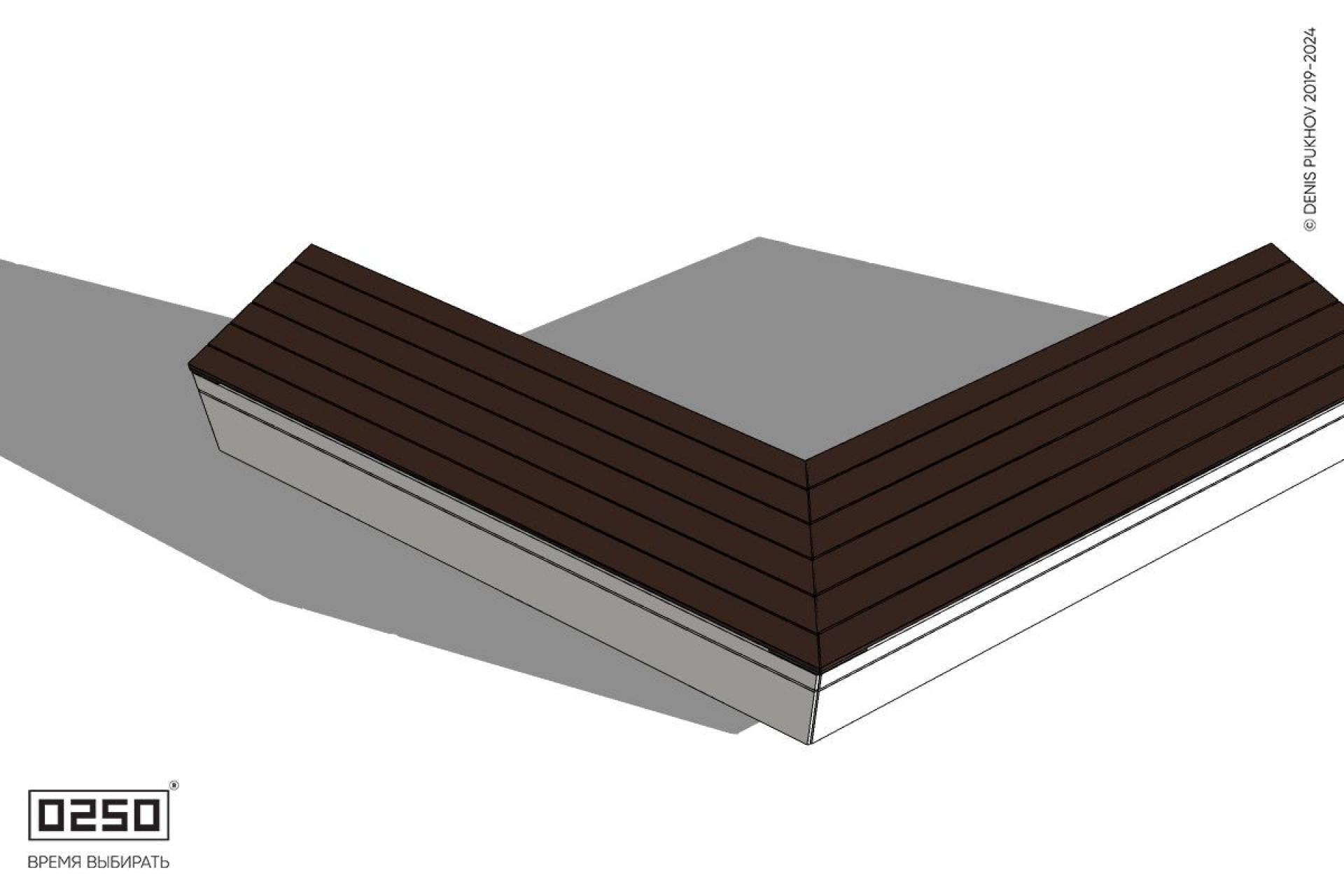 Уличная Широкоугловая прямоконечная скамейка на блоке производство 0250
