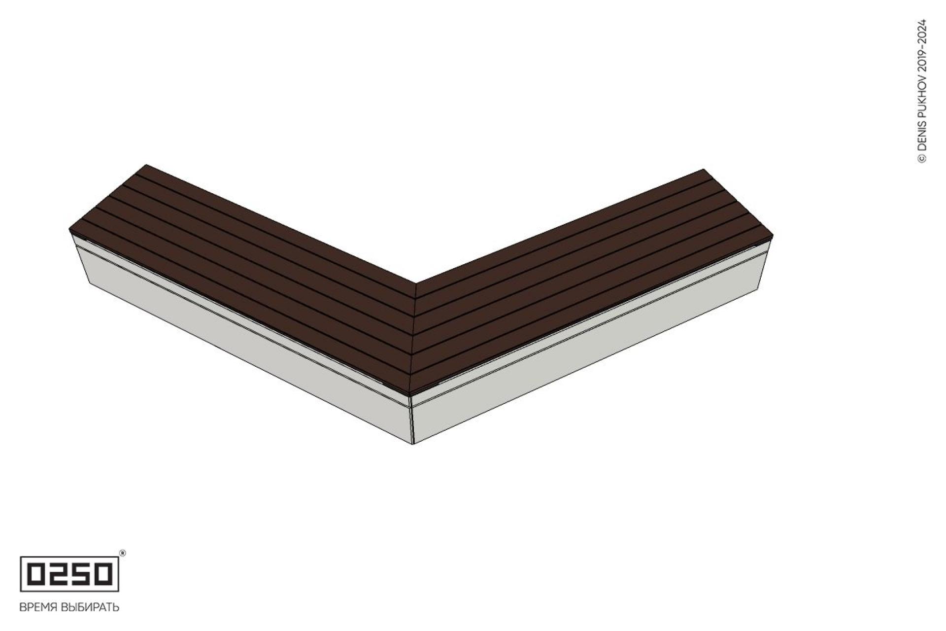 Уличная Широкоугловая прямоконечная скамейка на блоке производство 0250, module