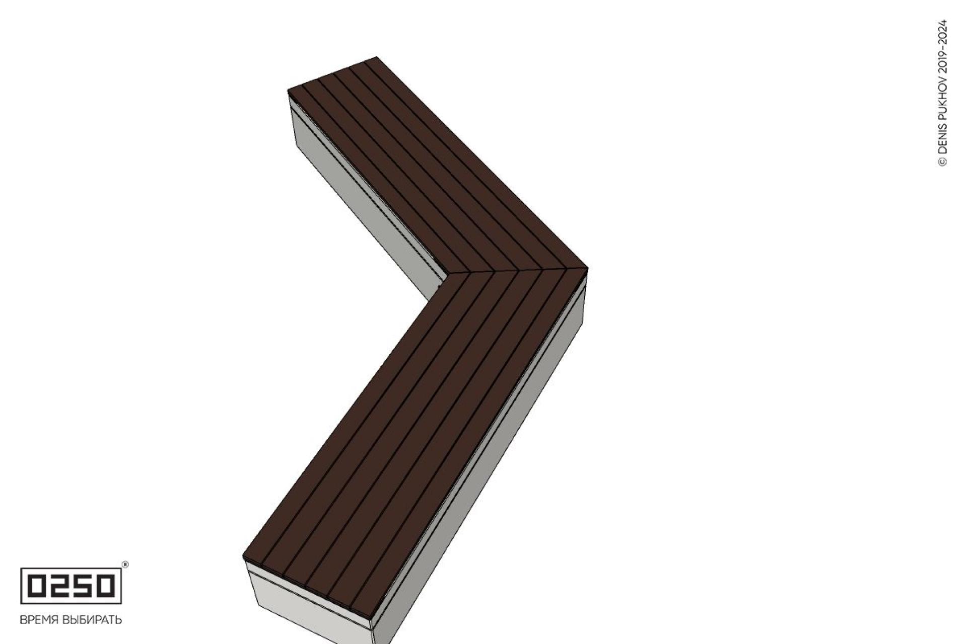 Уличная Широкоугловая прямоконечная скамейка на блоке производство 0250