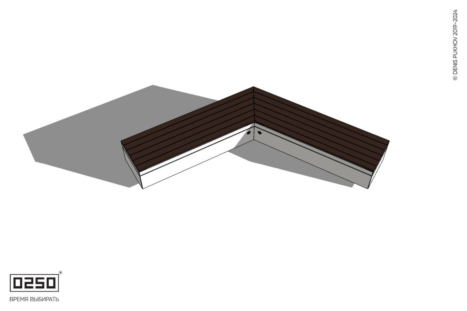 Уличная Широкоугловая прямоконечная скамейка на блоке производство 0250