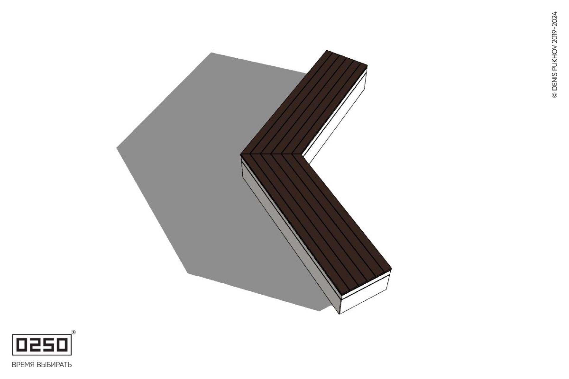 Уличная Широкоугловая прямоконечная скамейка на блоке производство 0250