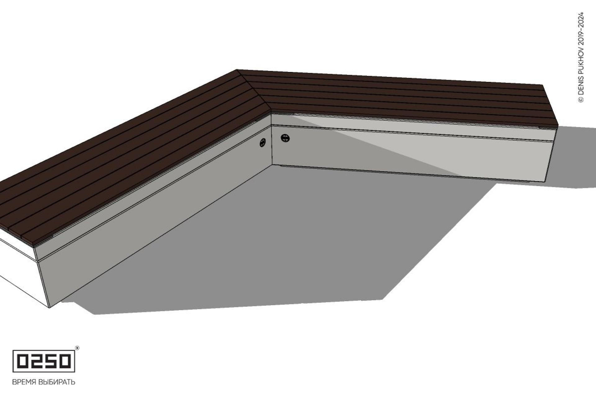 Уличная Широкоугловая прямоконечная скамейка на блоке производство 0250