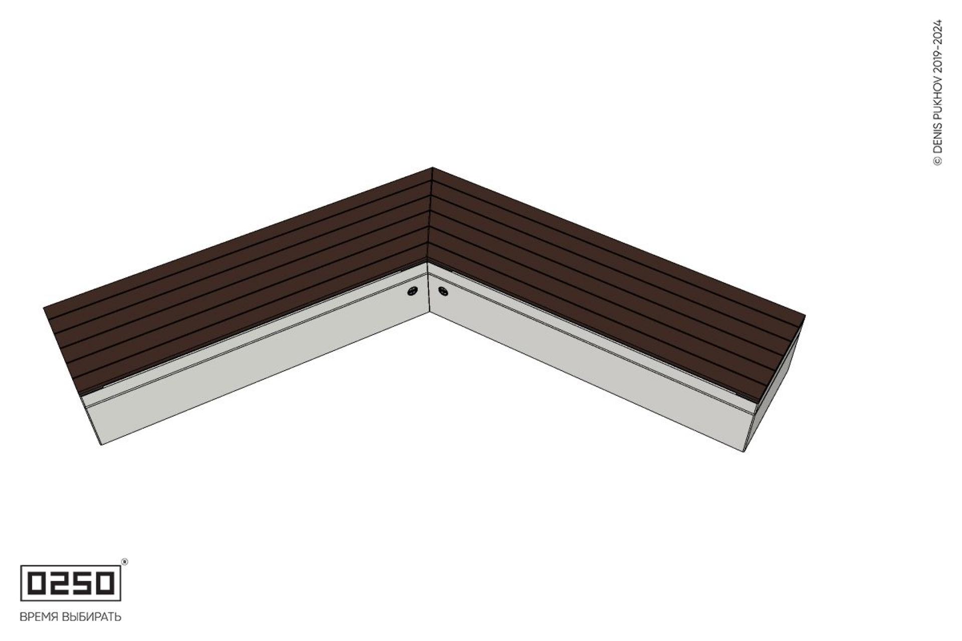 Уличная Широкоугловая прямоконечная скамейка на блоке производство 0250