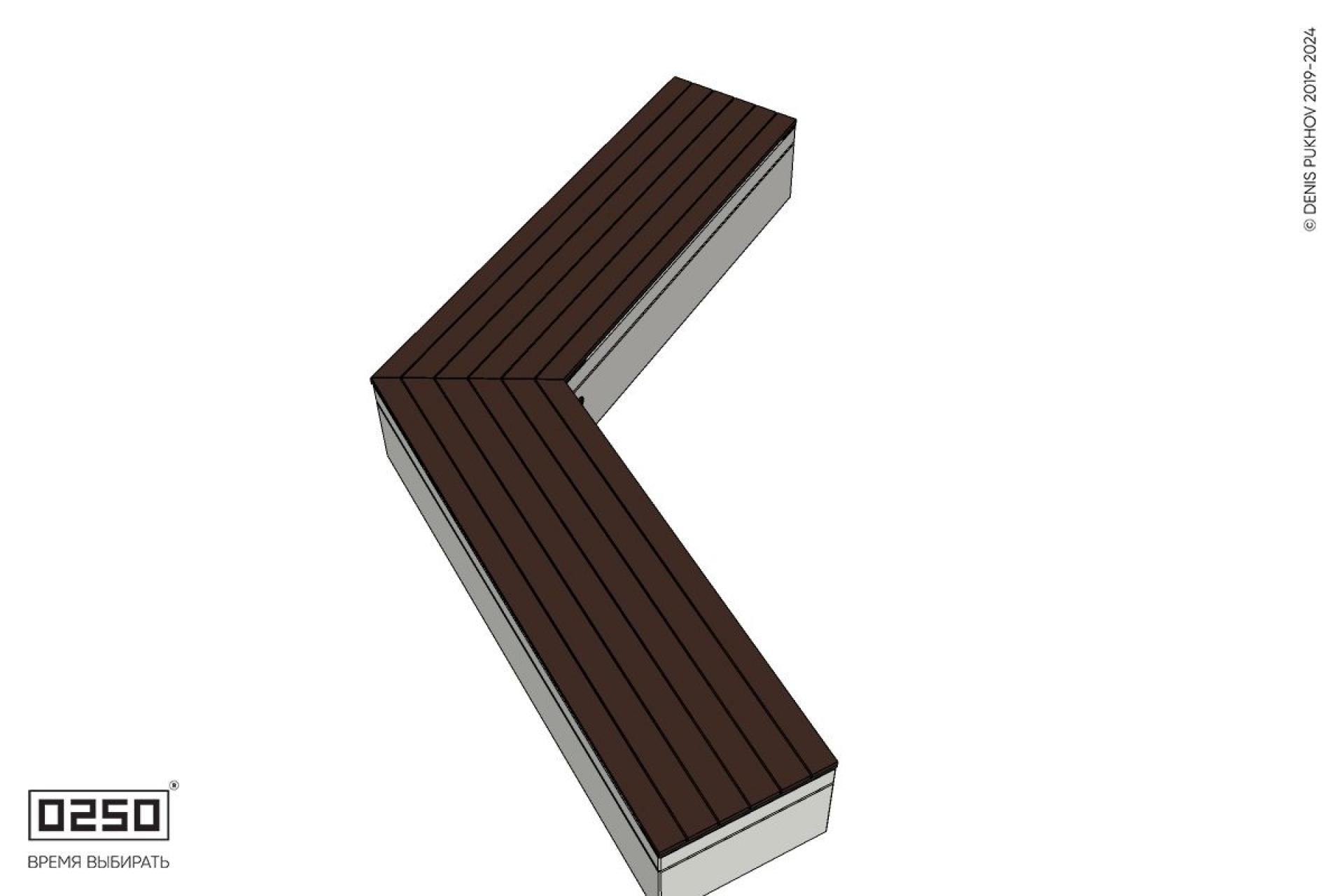 Уличная Широкоугловая прямоконечная скамейка на блоке производство 0250