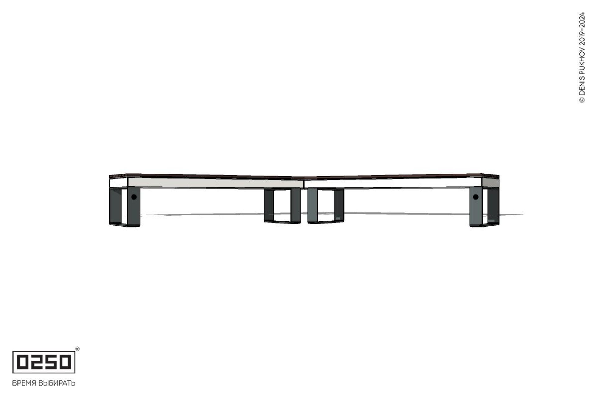 Уличная Широкоугловая прямоконечная скамейка на ножках производство 0250