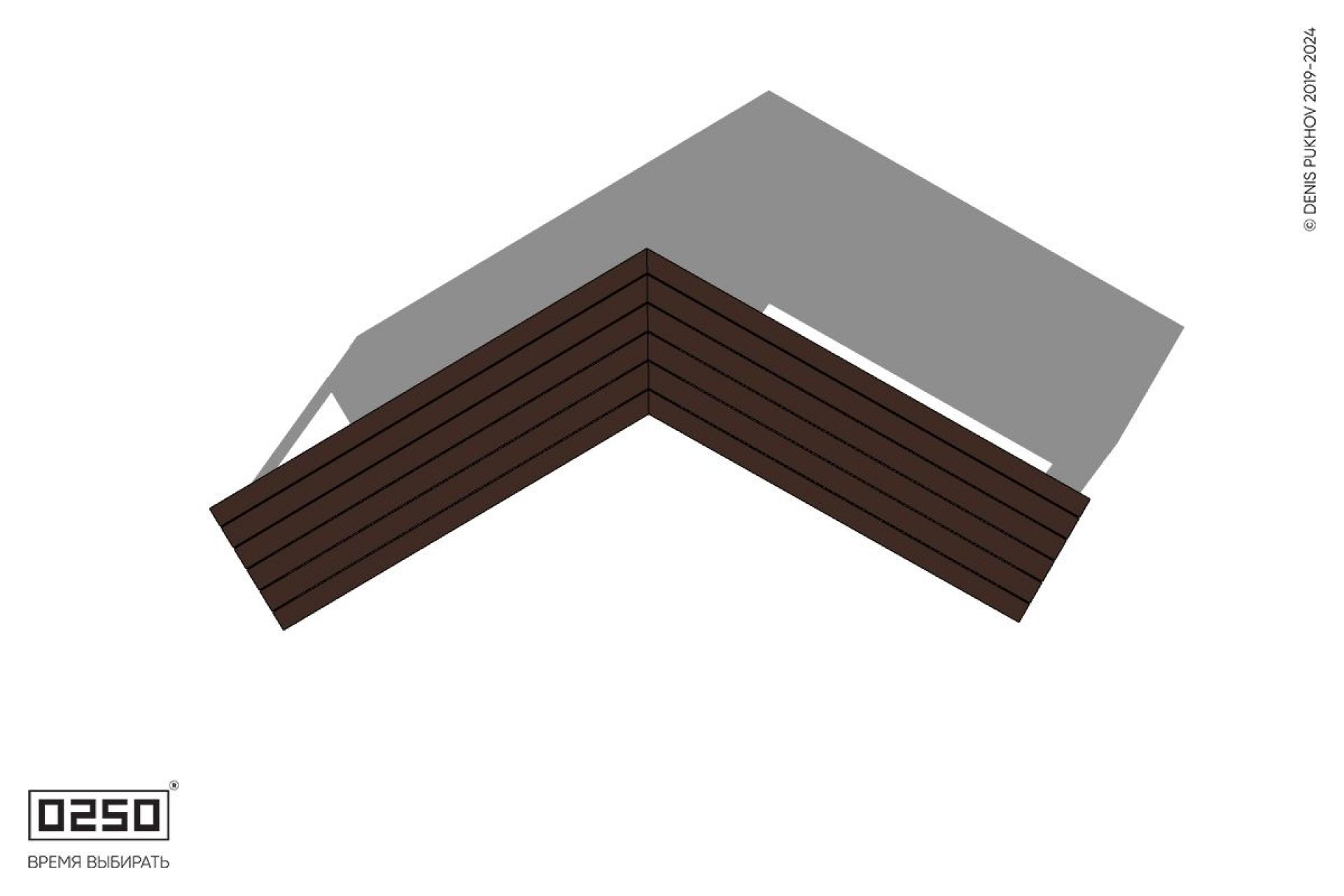 Уличная Широкоугловая прямоконечная скамейка на ножках производство 0250, module