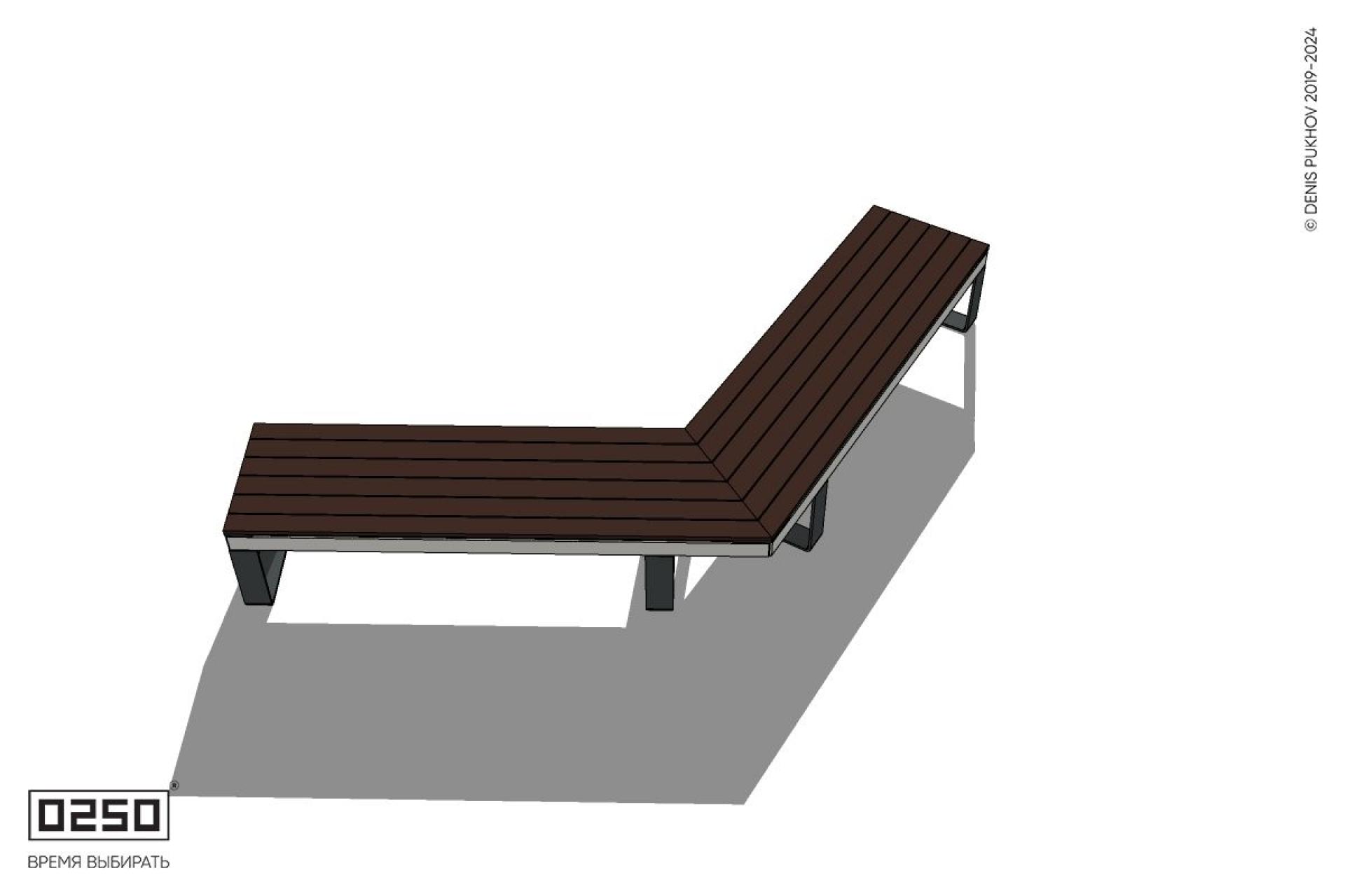 Уличная Широкоугловая прямоконечная скамейка на ножках производство 0250
